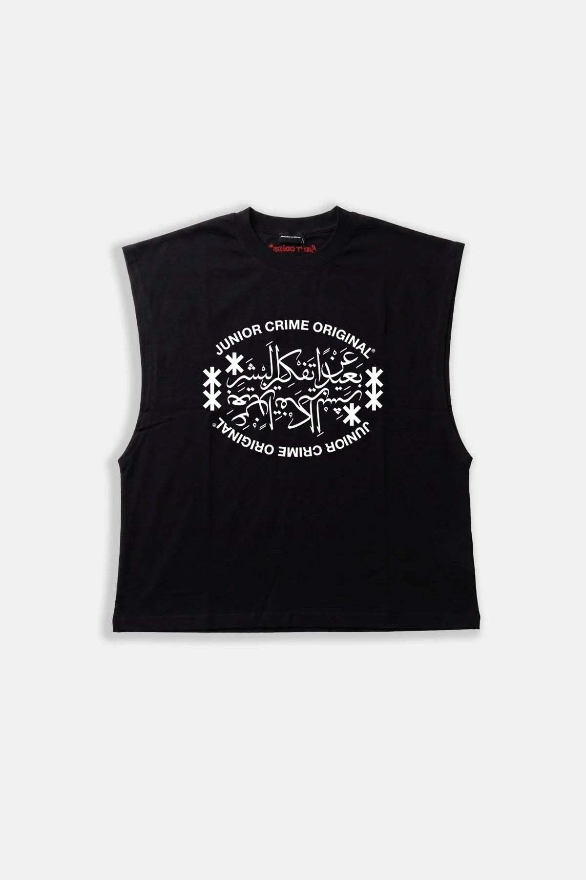 JR Original Baskılı Boxy Fit Kolsuz Siyah Tshirt
