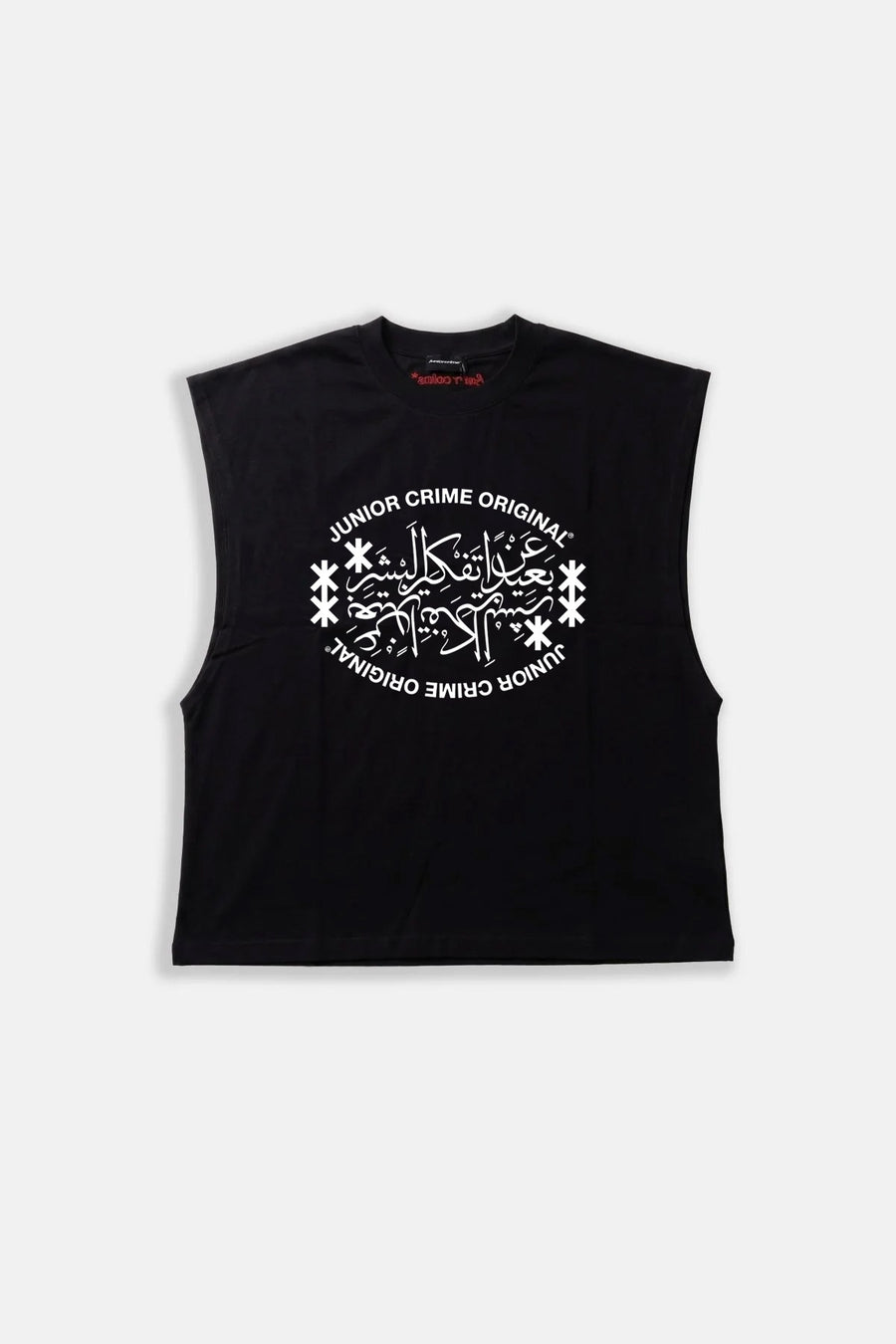 JR Original Baskılı Boxy Fit Kolsuz Siyah Tshirt
