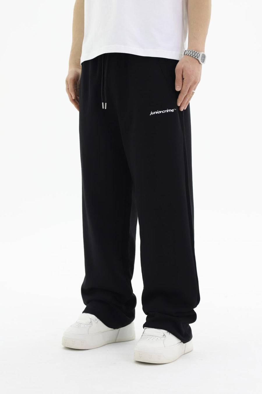 JR Diagonal Kumaş Siyah Baggy Eşofman