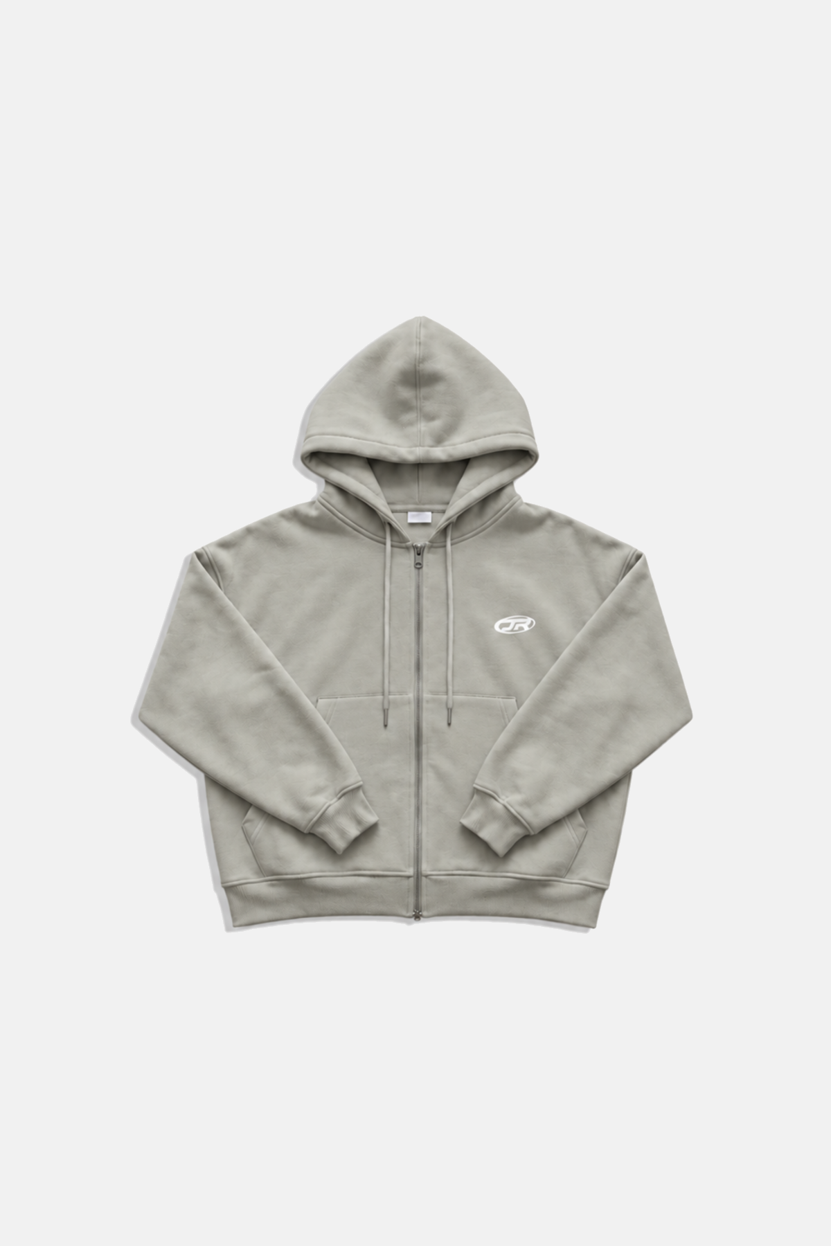 Jr Logo Boxy Kalıp Füme Oversize Zipper Sweatshirt