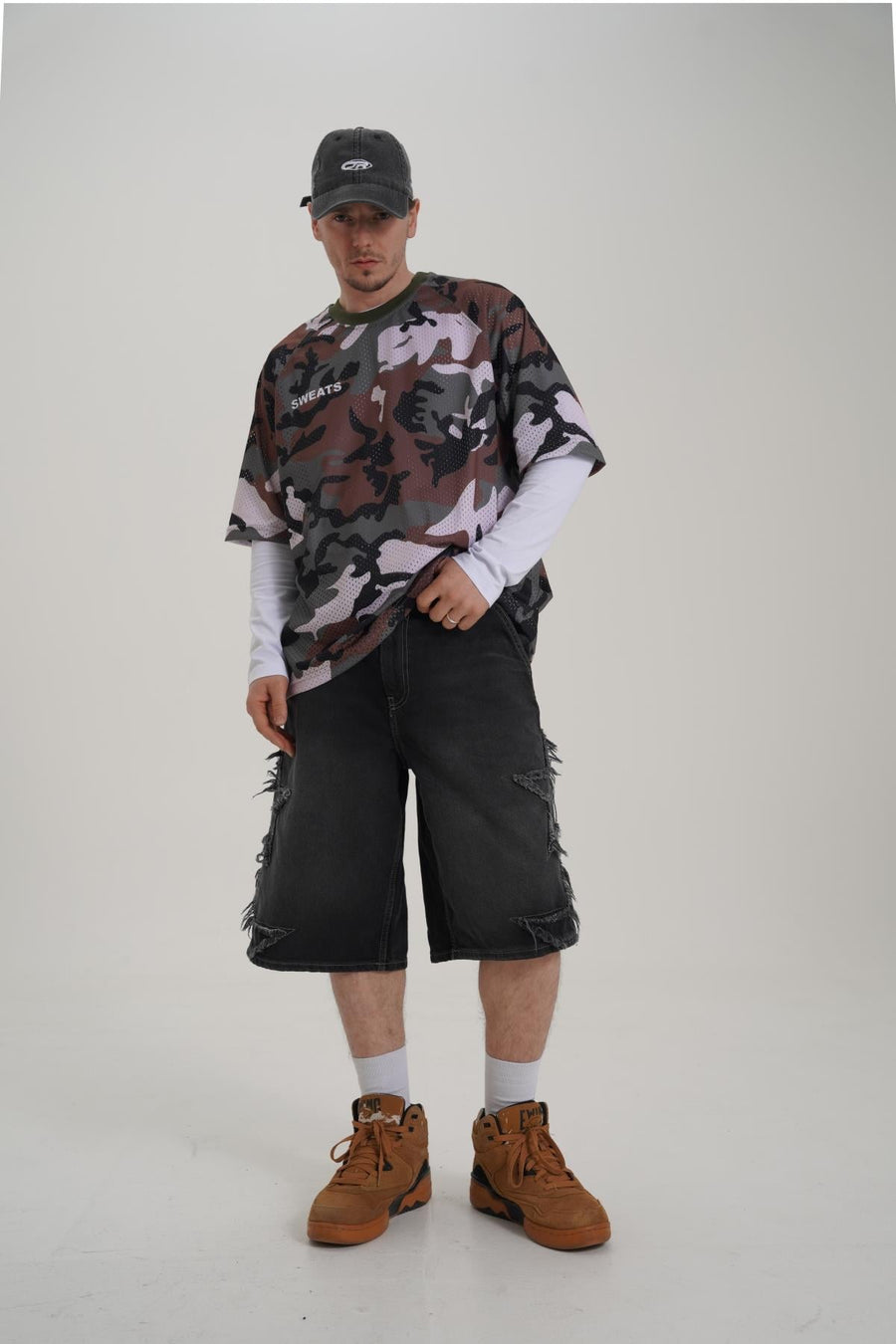 Baskılı Oversize Kamuflaj Forma Tshirt PM01 26Y264