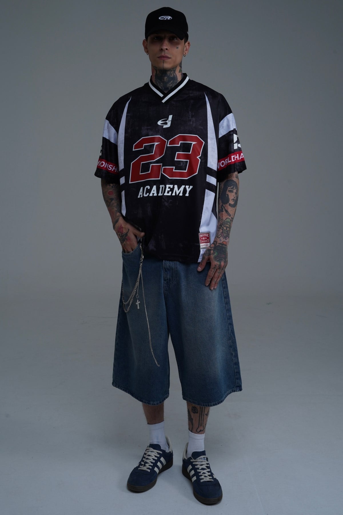 Basic Mavi Baggy Jean Şort
