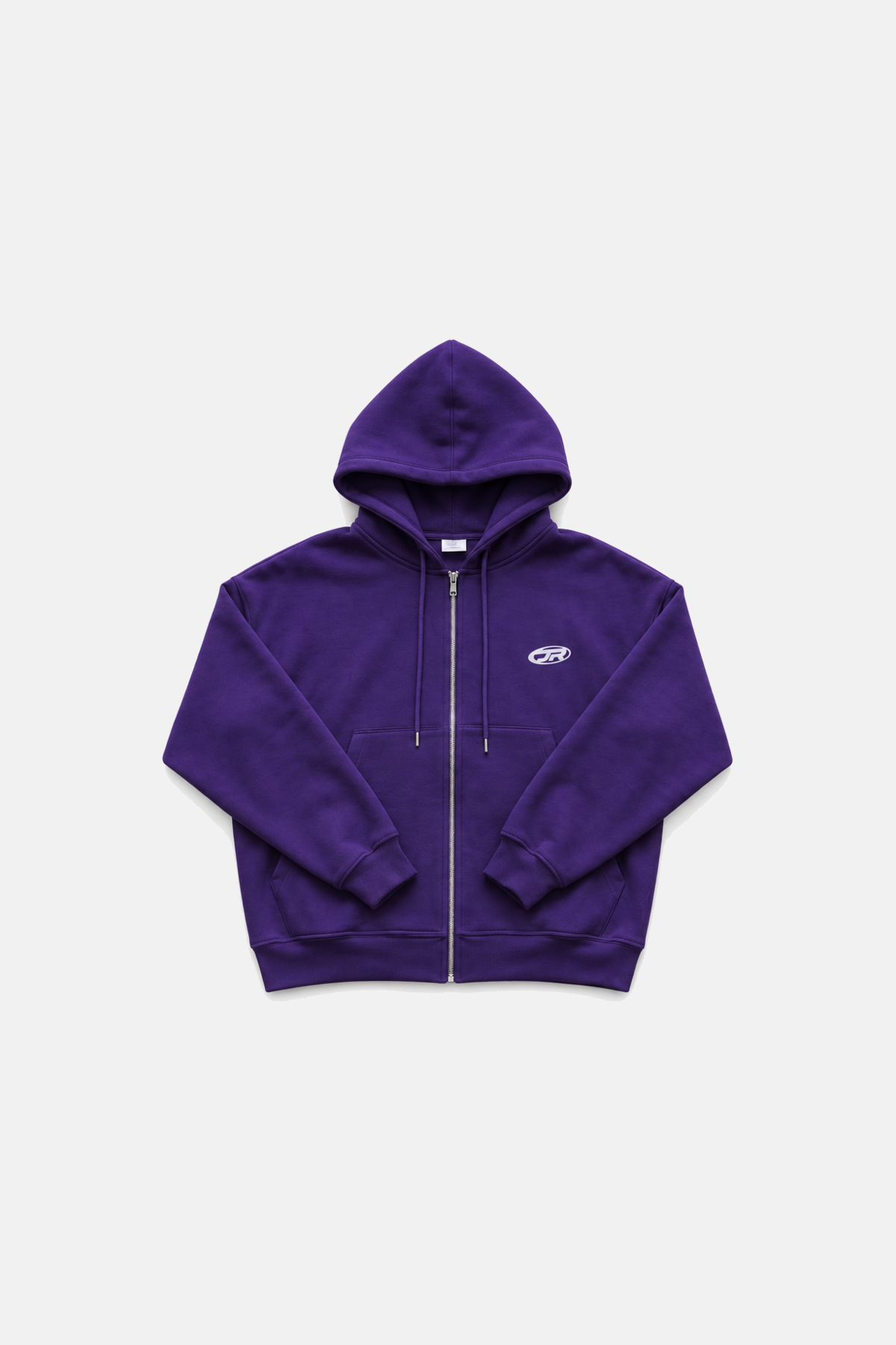 Jr Logo Boxy Kalıp Mor Oversize Zipper Sweatshirt