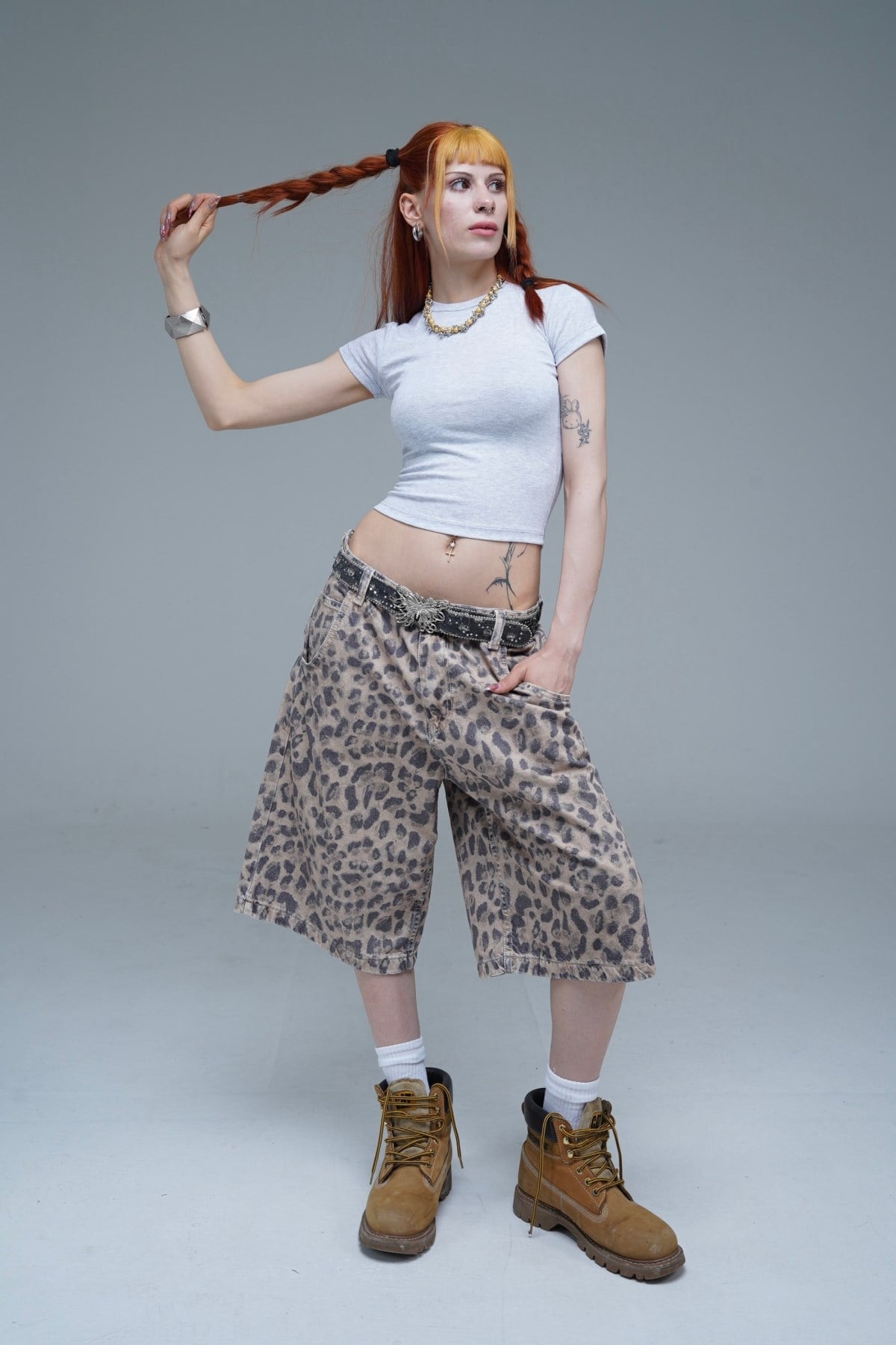 Basic Likralı Gri Melanj Fit Kadın Top