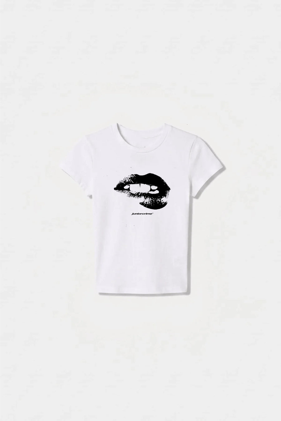 JR Lip Baskılı Beyaz Kadın Fit Top