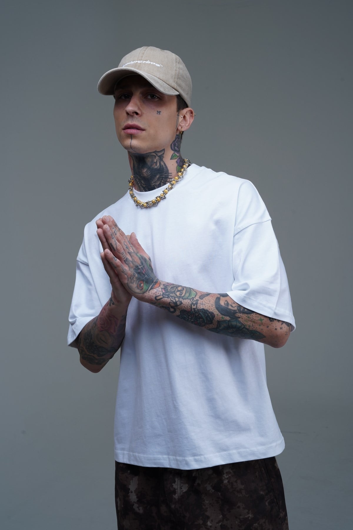 JR Beyaz Boxy Fit Basic Oversize Tshirt