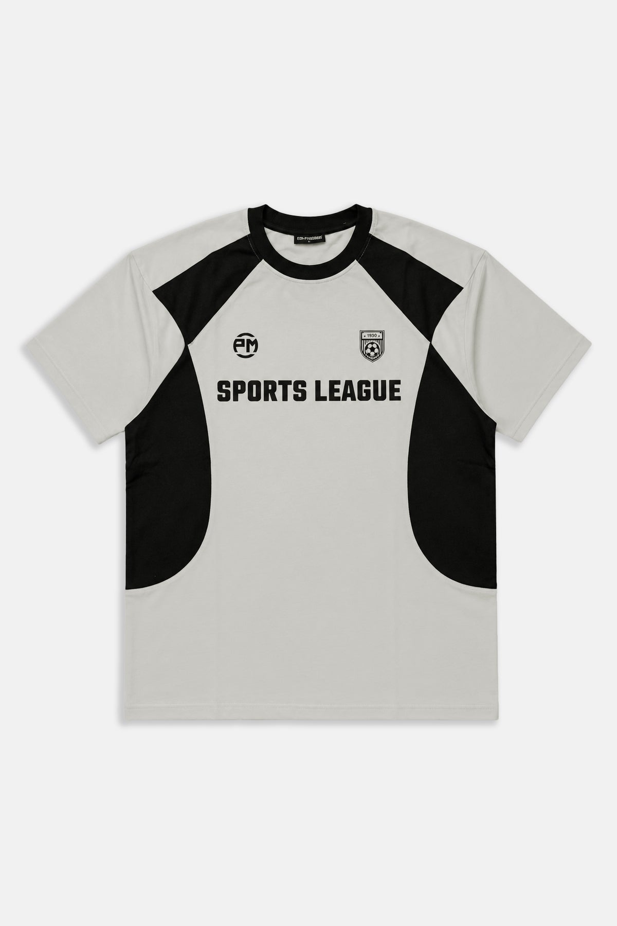 League Baskılı Gri Oversize Tshirt