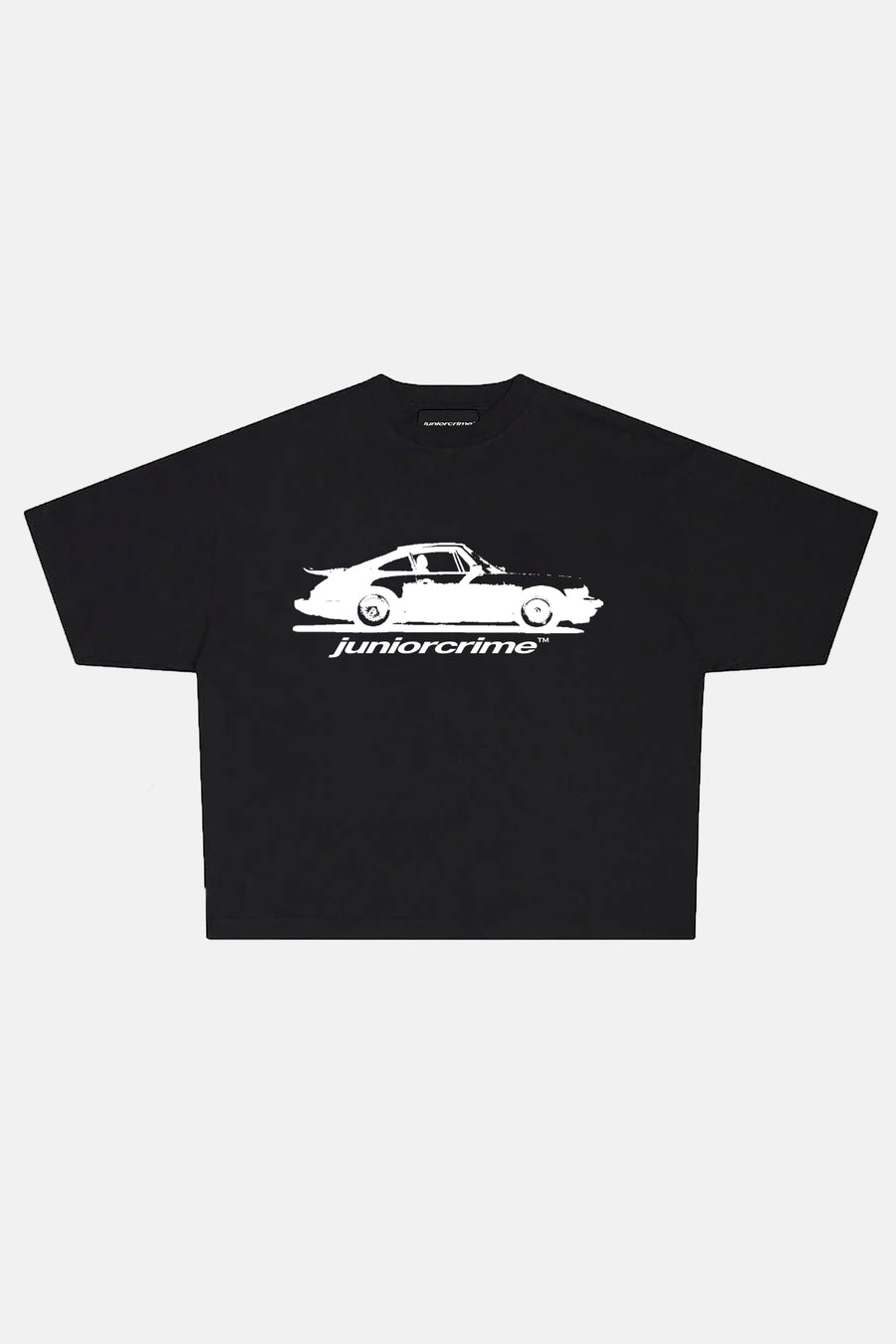 JR Car Baskılı Siyah Boxy Fit Tshirt