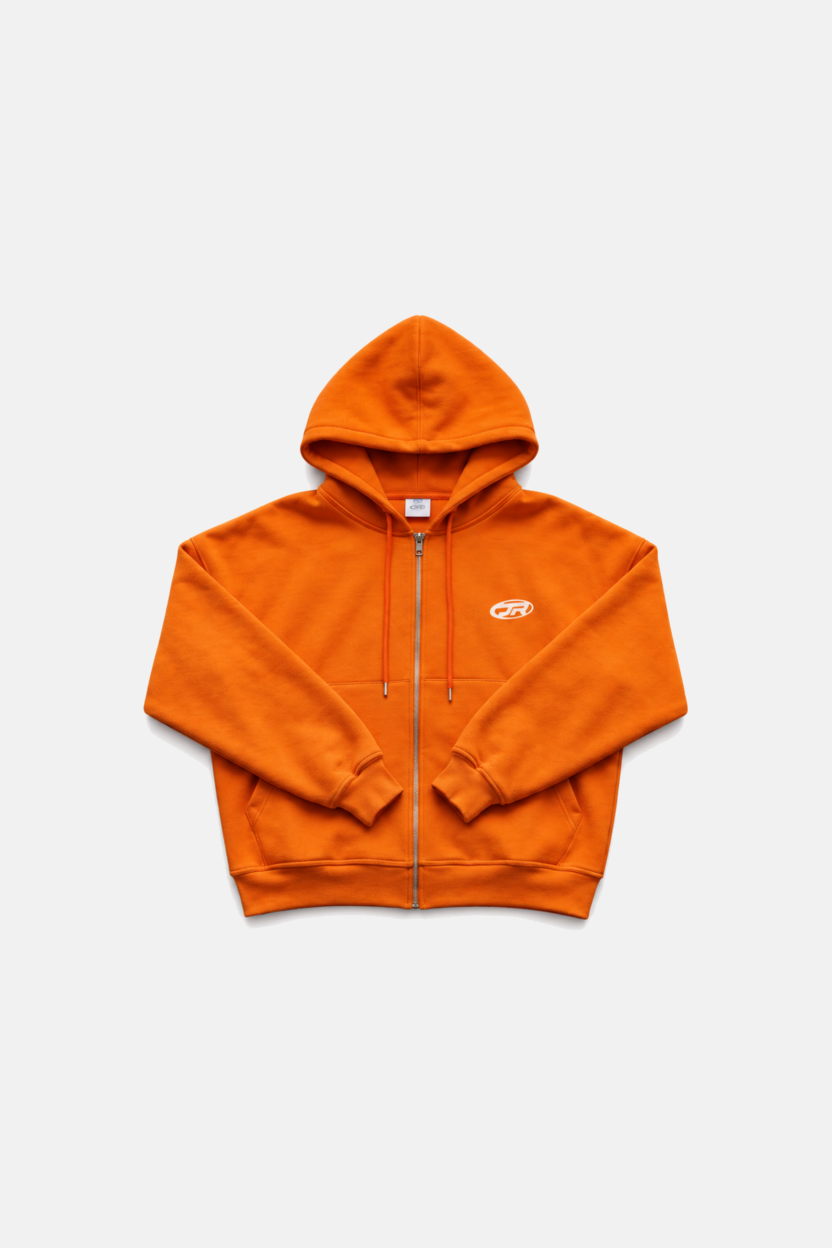 Jr Logo Boxy Kalıp Oranj Oversize Zipper Sweatshirt