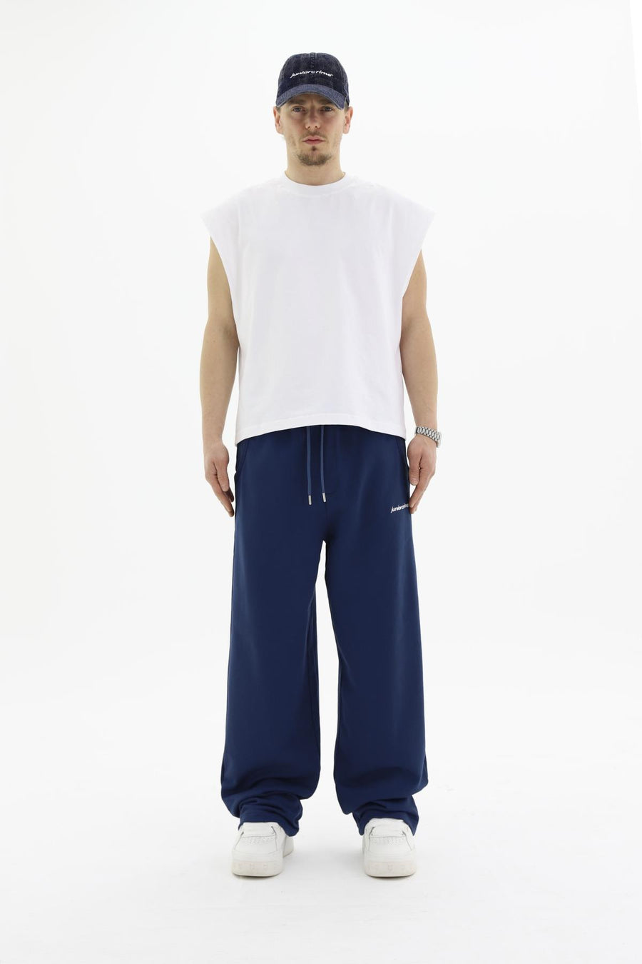 JR Diagonal Kumaş Lacivert Baggy Eşofman