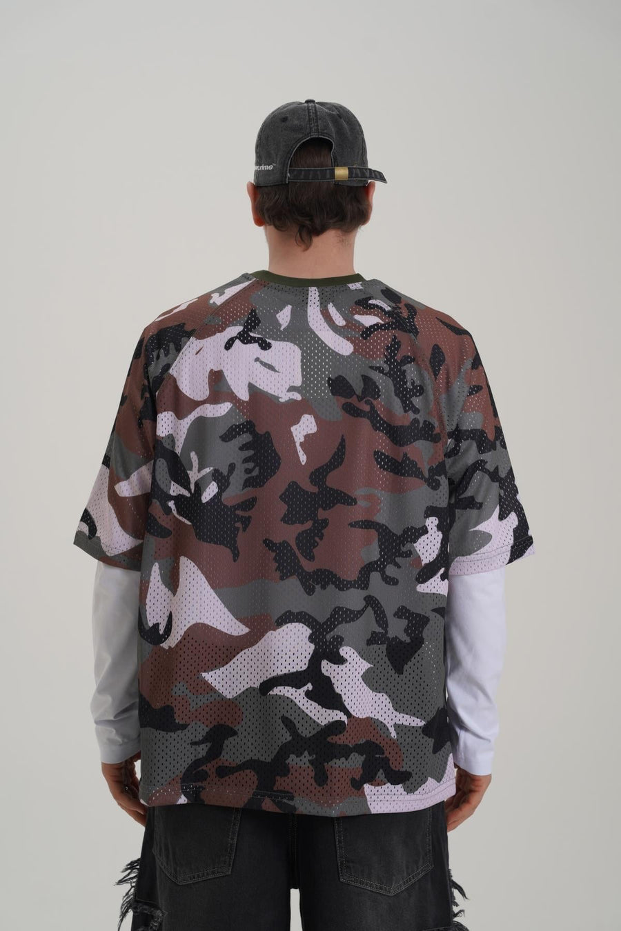 Baskılı Oversize Kamuflaj Forma Tshirt PM01 26Y264