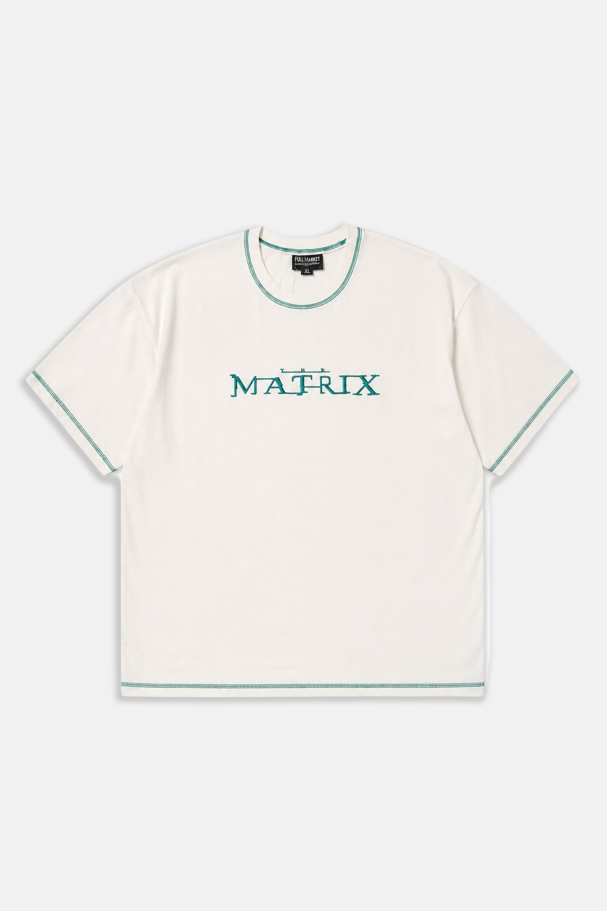 Kontrast Dikiş Krem Oversize Tshirt