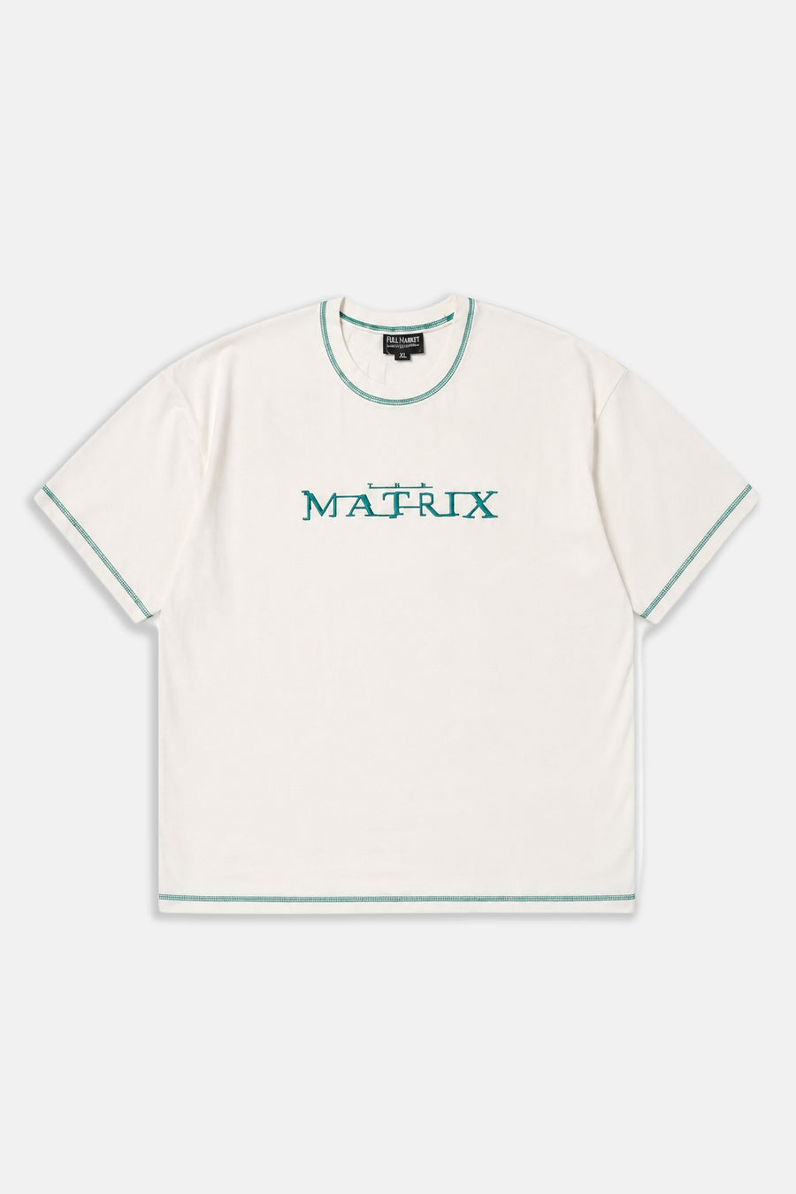Kontrast Dikiş Krem Oversize Tshirt