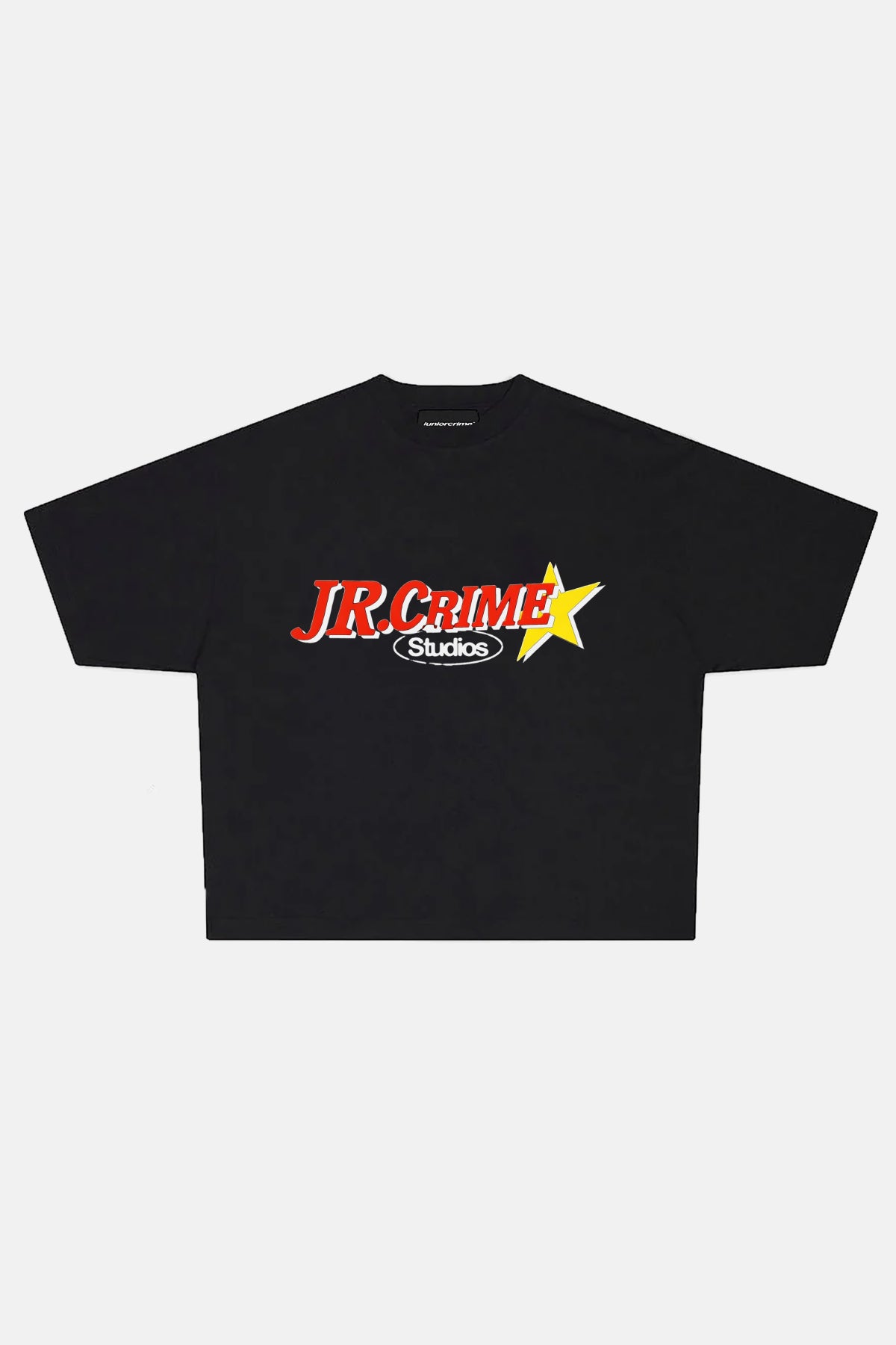 JR Red Studio Baskılı Siyah Boxy Fit Tshirt
