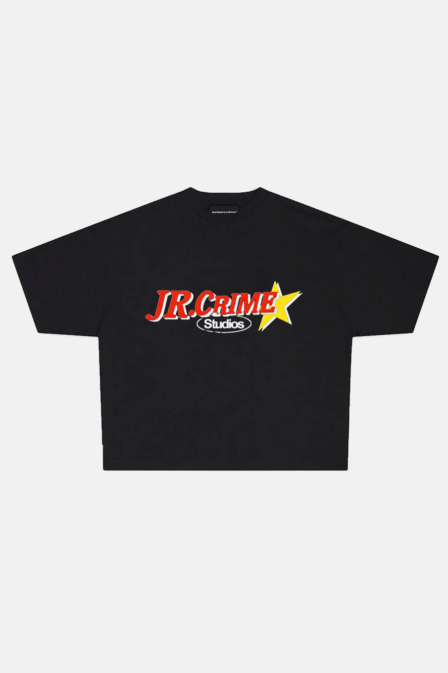 JR Red Studio Baskılı Siyah Boxy Fit Tshirt