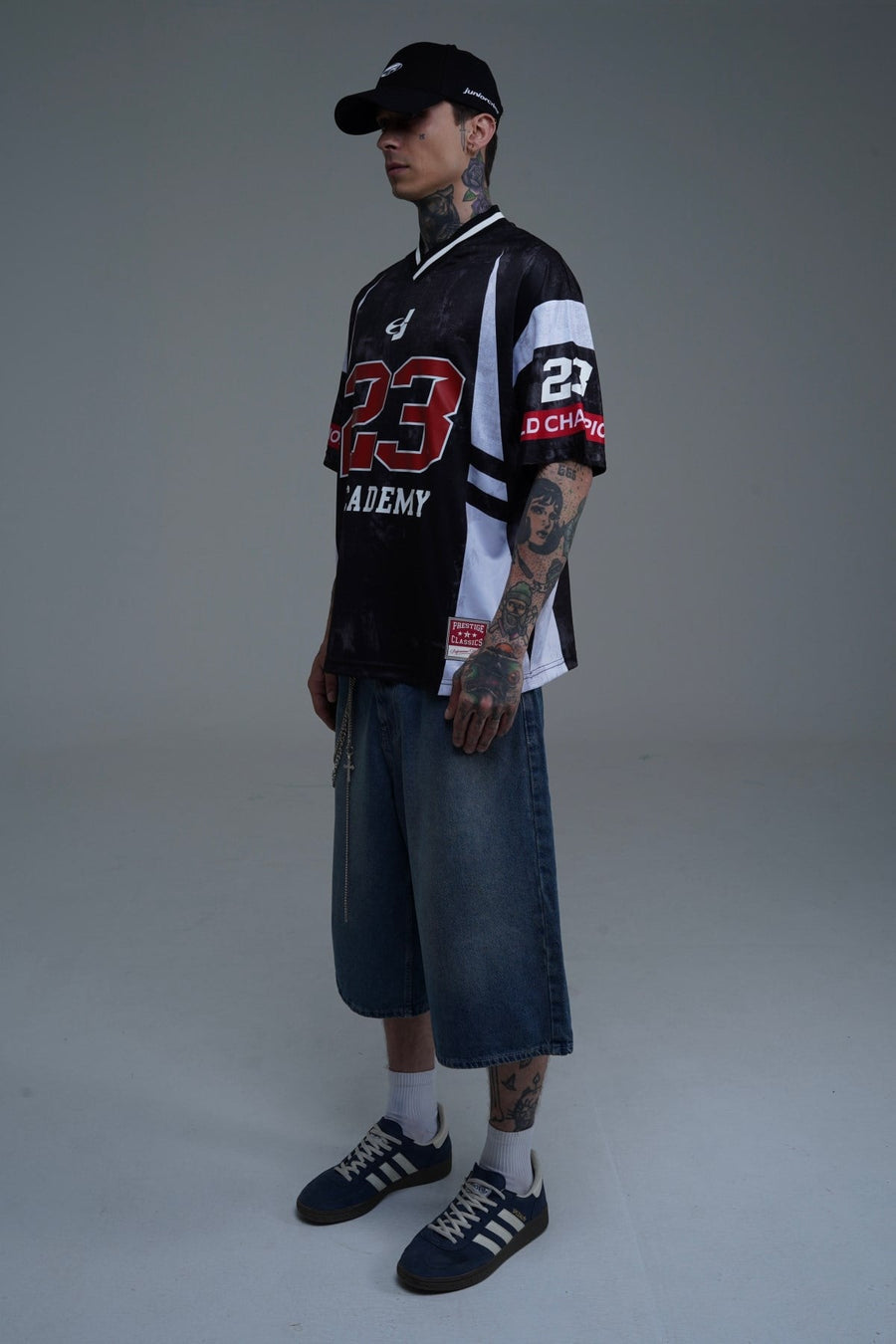 Basic Mavi Baggy Jean Şort
