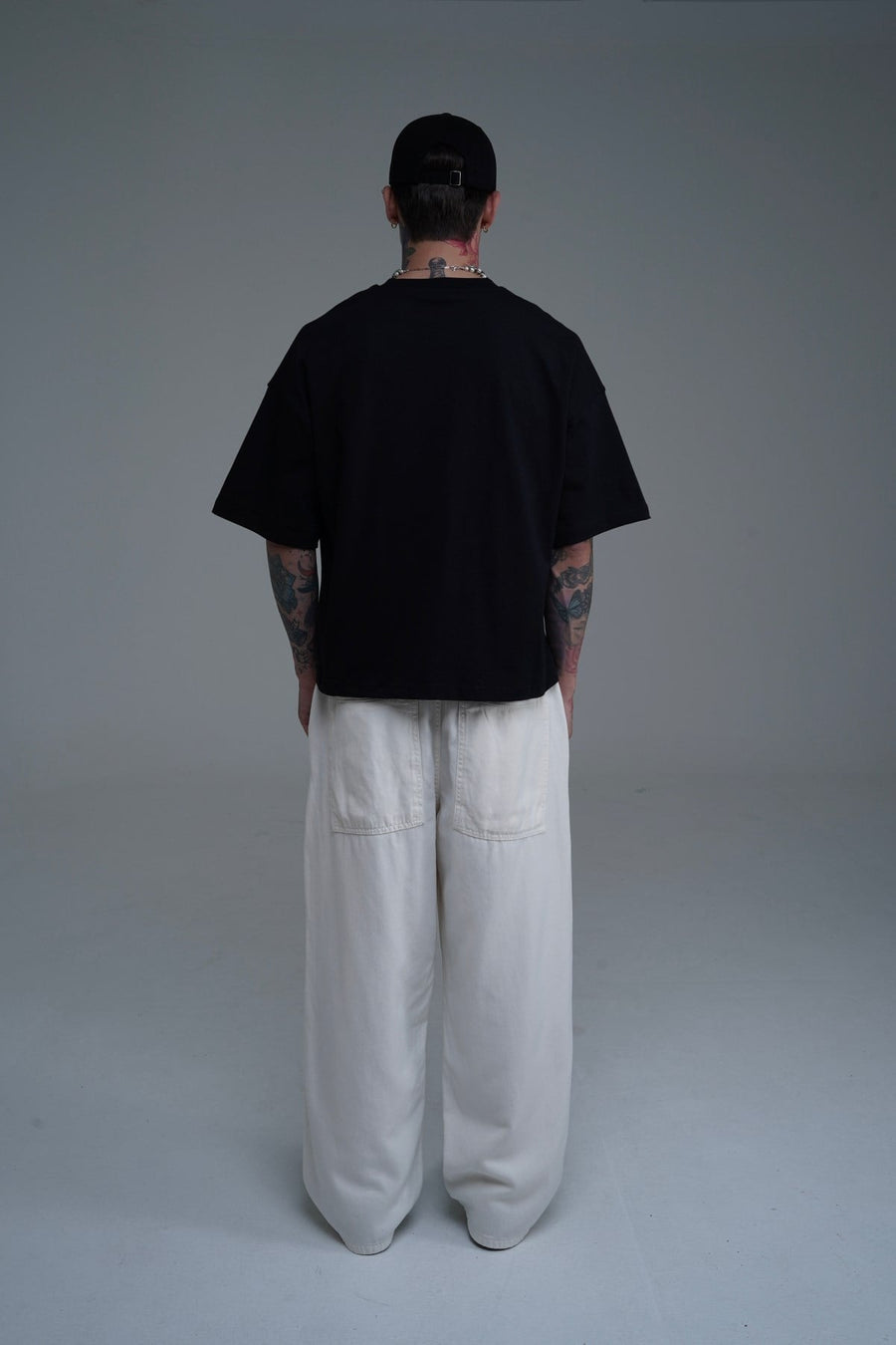 JR Siyah Boxy Fit Basic Oversize Tshirt