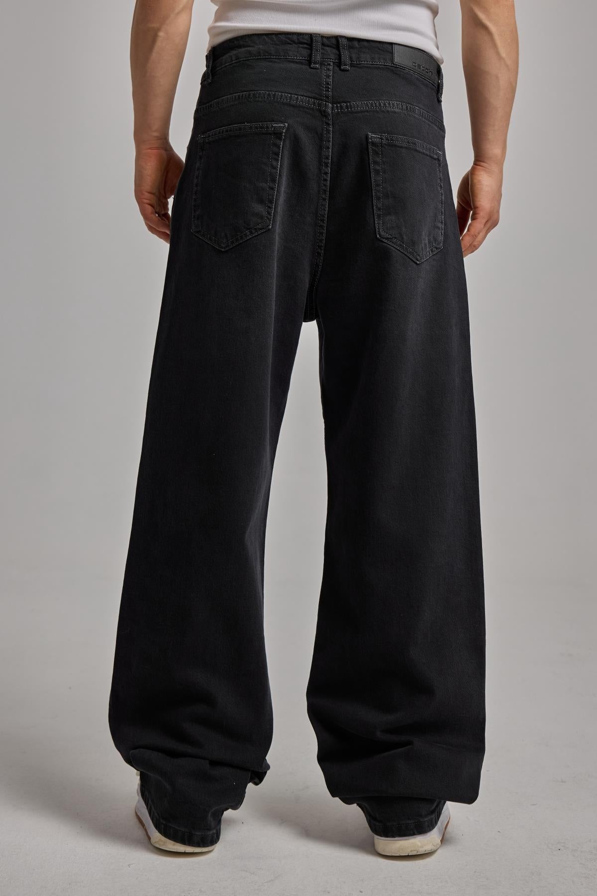 Yıkama Efektli Siyah Jean 6573-2