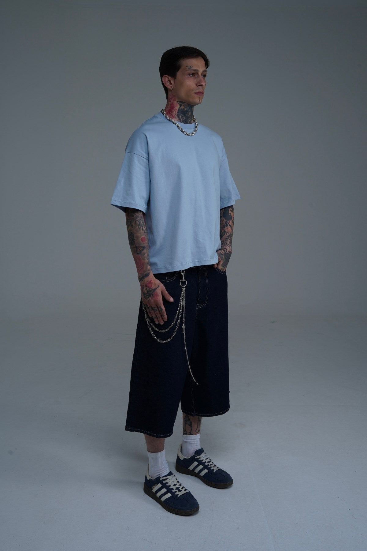 JR Açık Mavi Boxy Fit Basic Oversize Tshirt