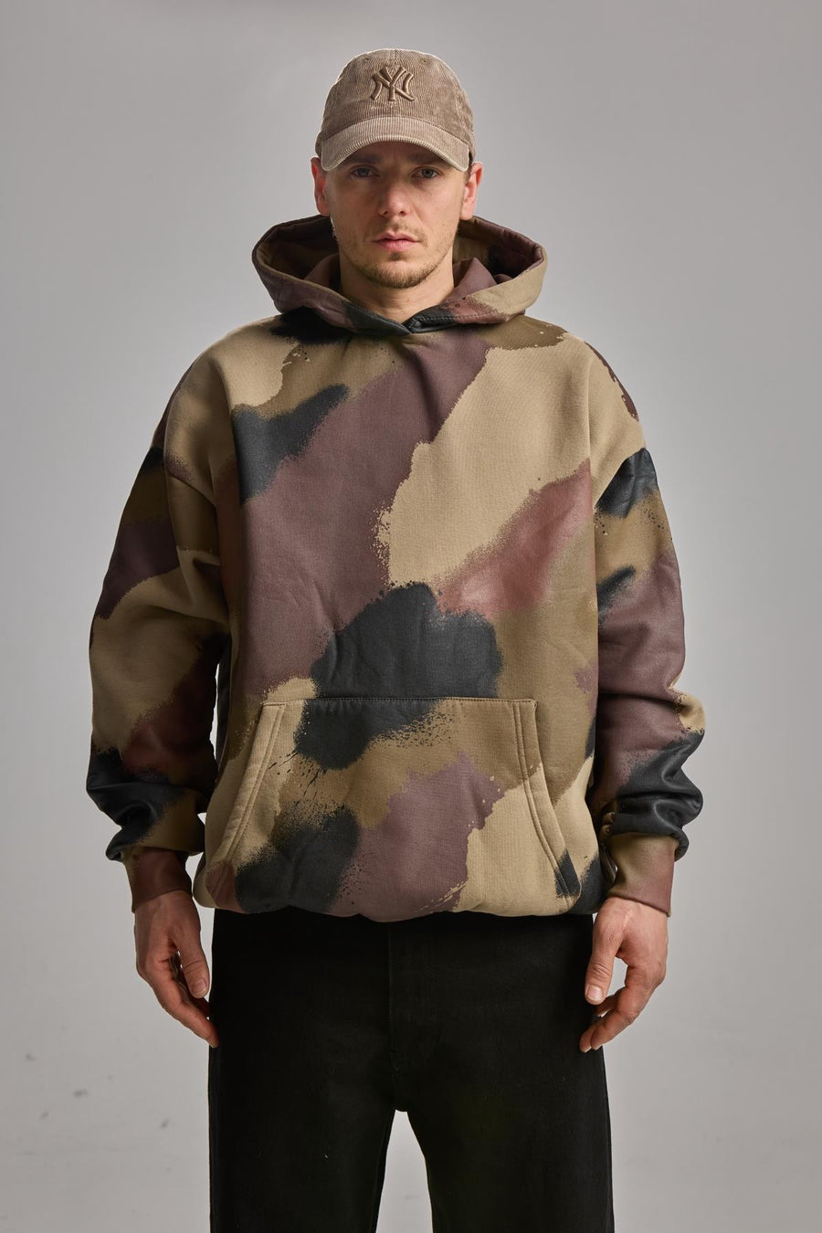 Haki Kamuflaj Desenli Oversize Sweat 25CK020