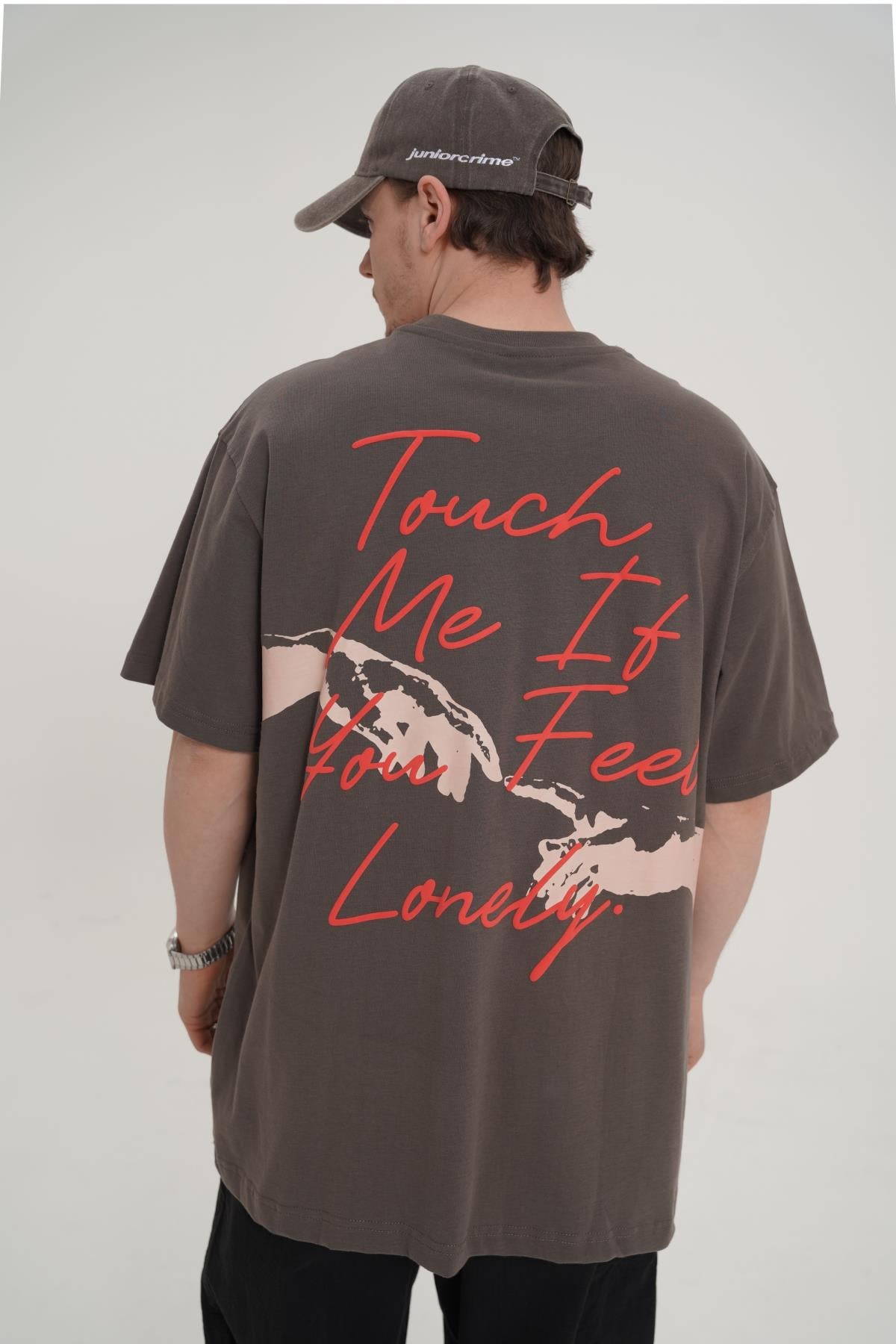Baskılı Cep Detay Haki Oversize Tshirt CT01 MRT26054