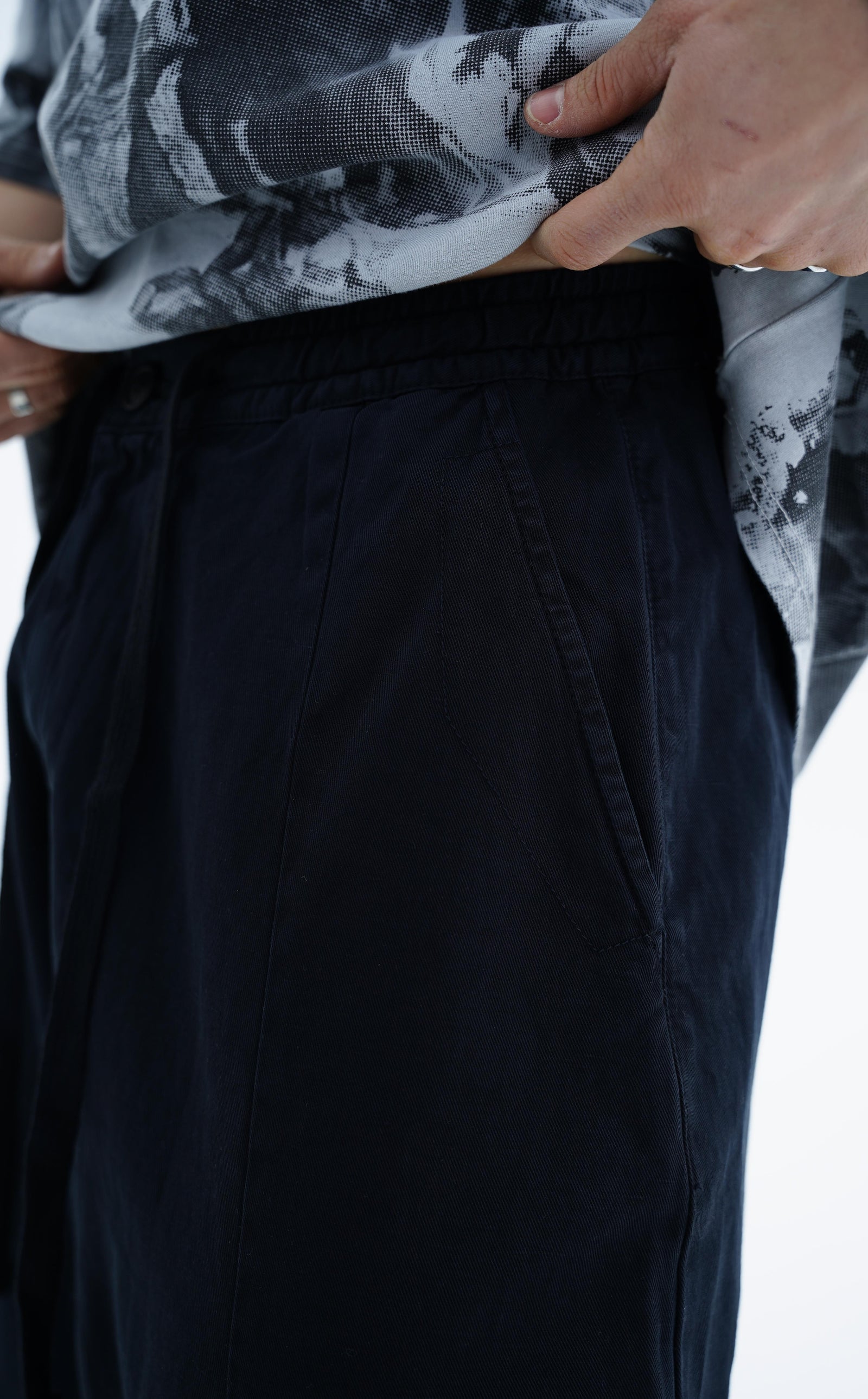 Dikiş Detay Siyah Baggy Pantolon CT01 6390-5