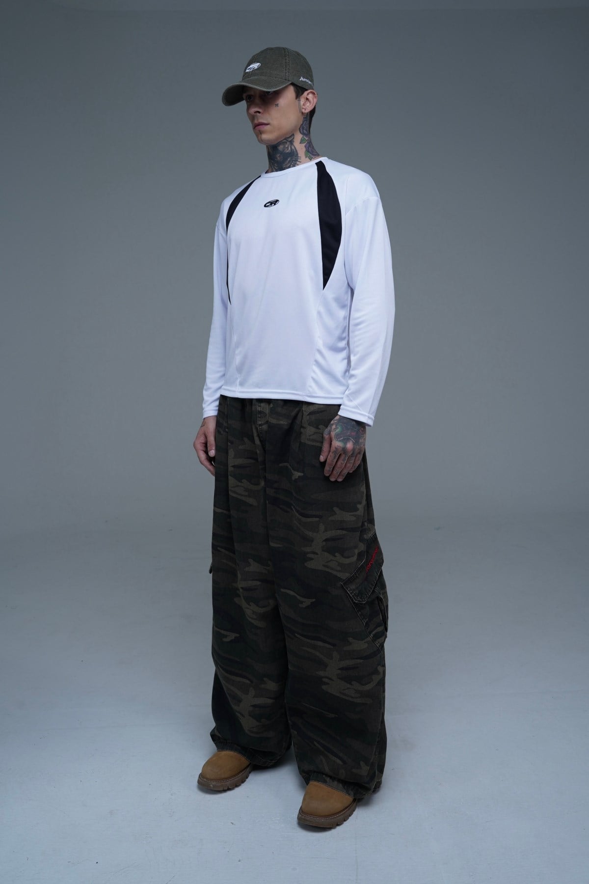 JR Camo Desen Low Waist Baggy Pantolon