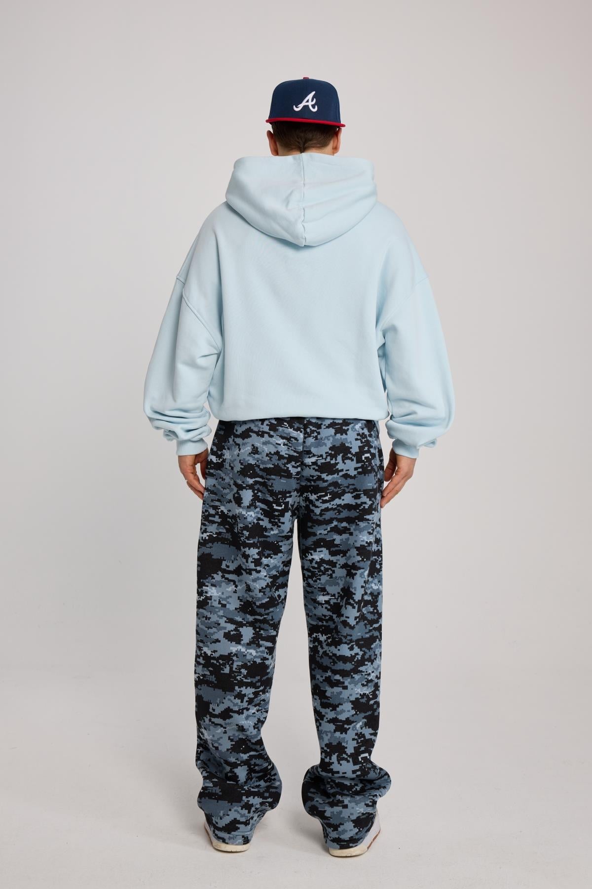 Açık Mavi Oversize Basic Zipper Hoodie