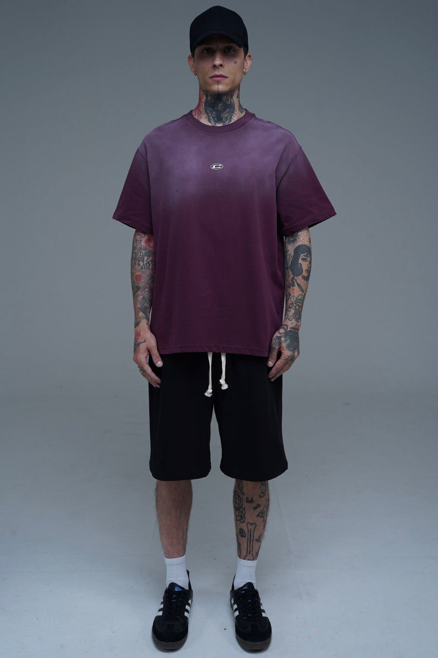 Yıkama Efektli Bordo Oversize Tshirt CT01 25CY074