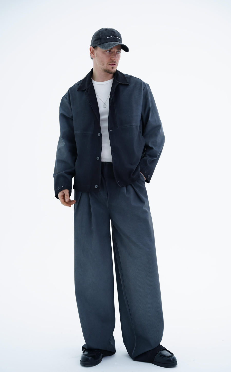 Acid Wash Füme Pileli Baggy Pantolon KN4607
