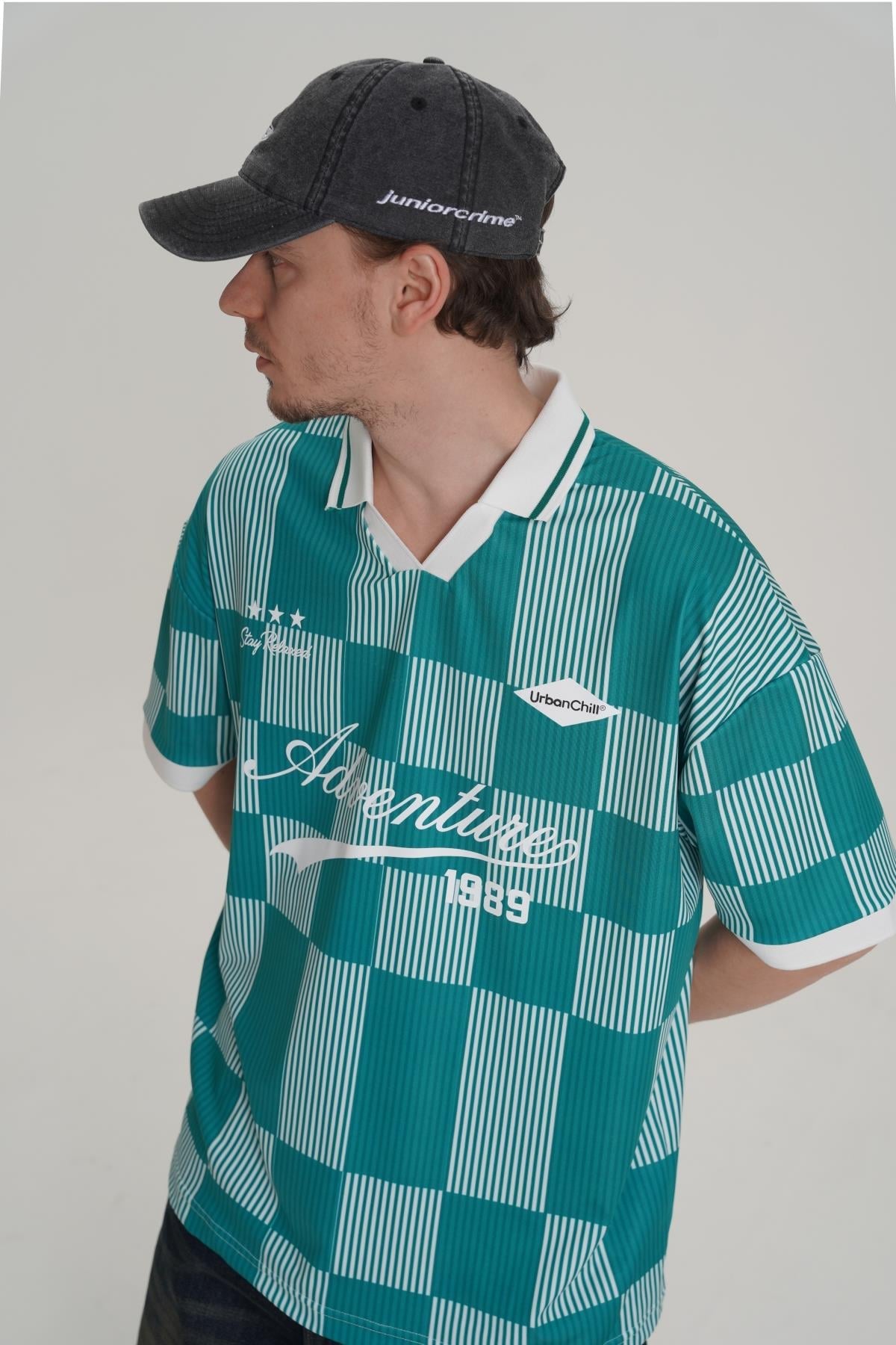 Adventure Baskılı Yeşil Oversize Forma Tshirt PM01 26Y282