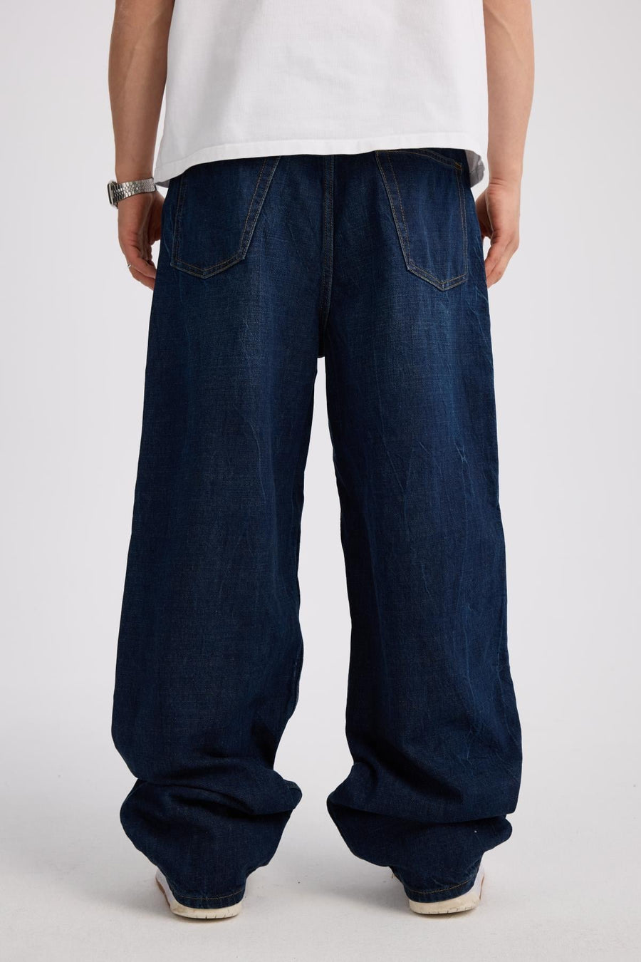 Acid Wash Koyu Mavi Baggy Bdg Jean