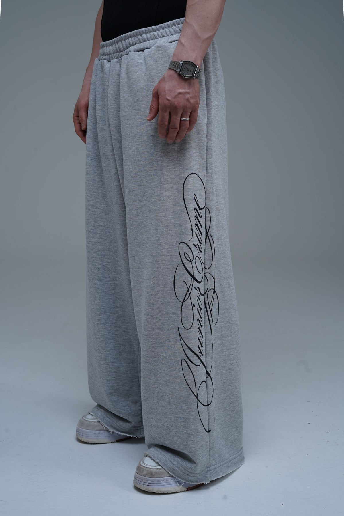 JR Signature Baskılı Gri Baggy Eşofman