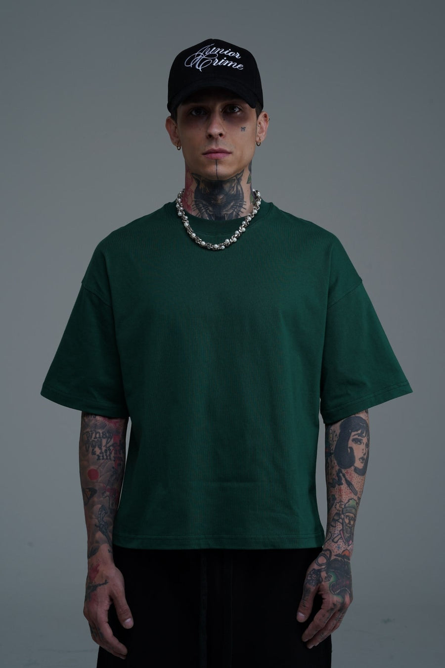 JR Yeşil Boxy Fit Basic Oversize Tshirt