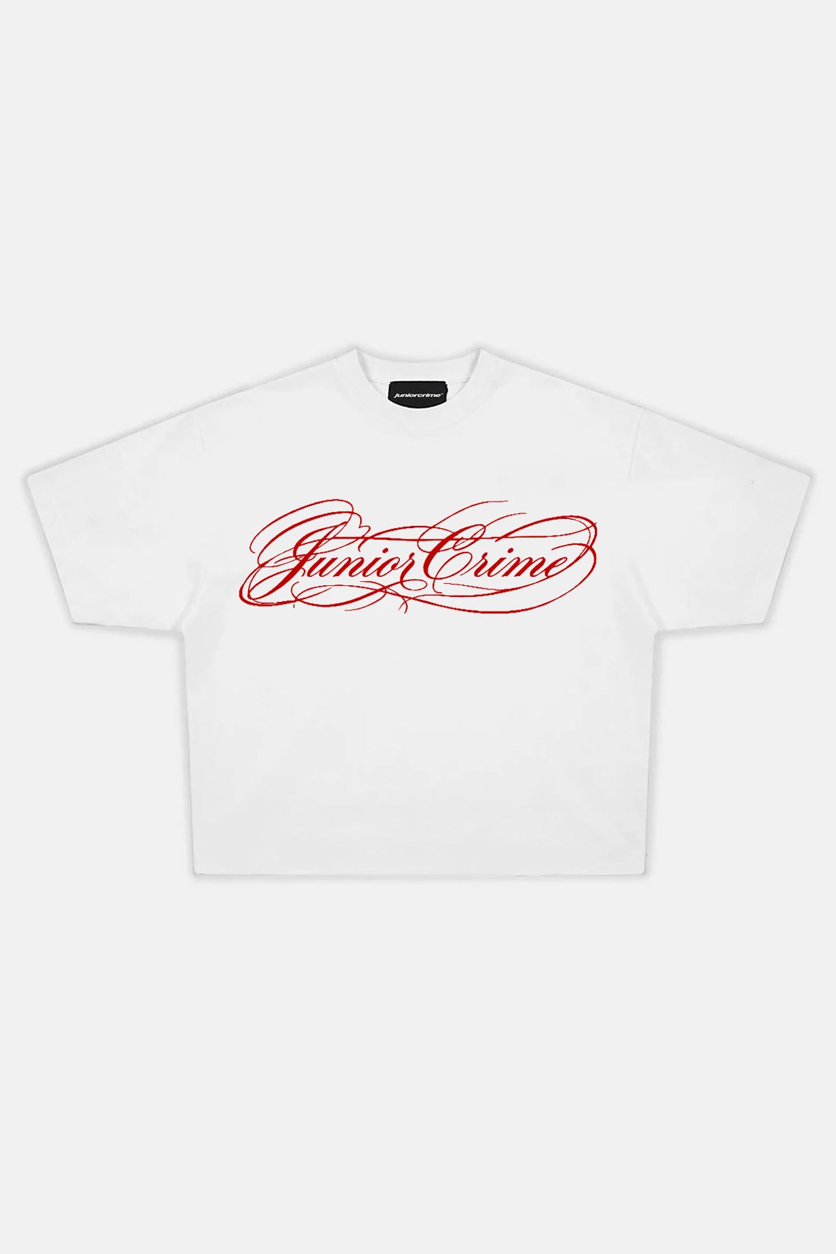 JR All Signature Red Baskılı Beyaz Boxy Fit Tshirt