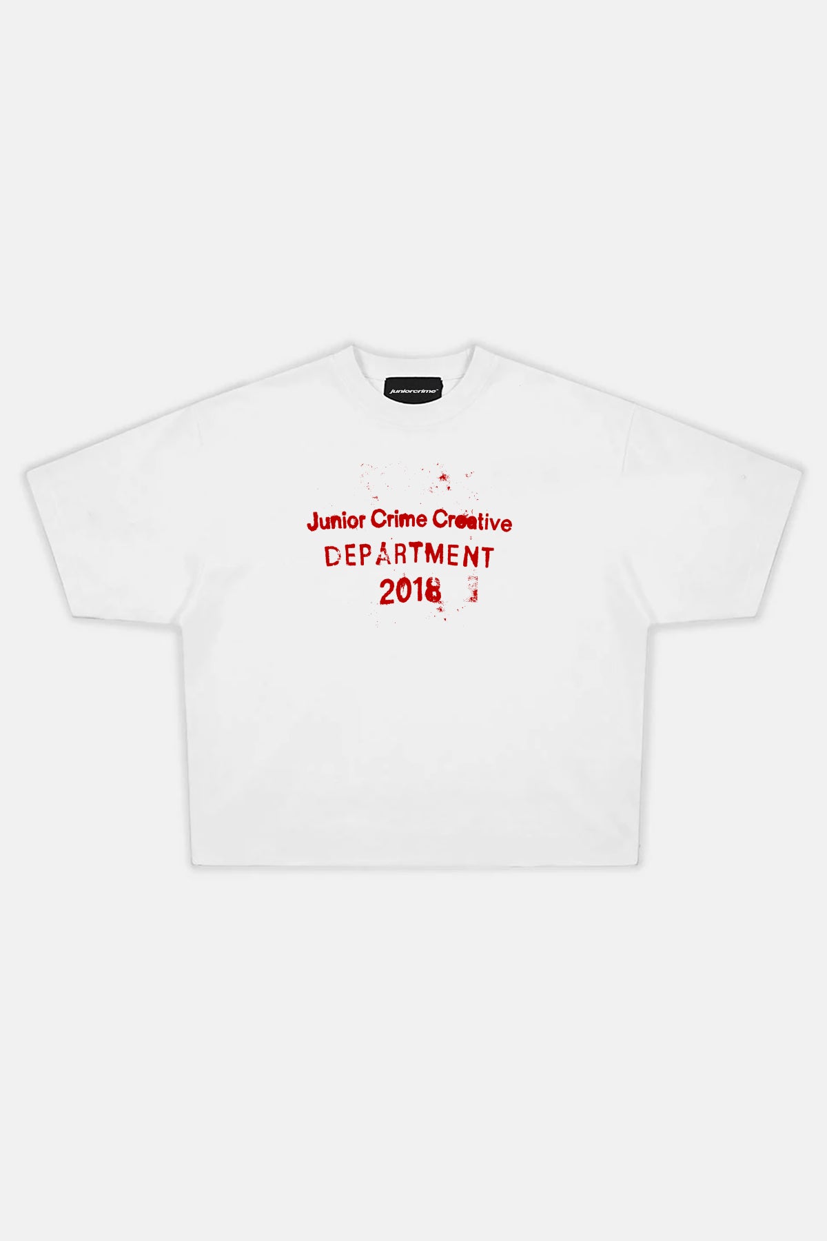 JR Red Creative Baskılı Beyaz Boxy Fit Tshirt