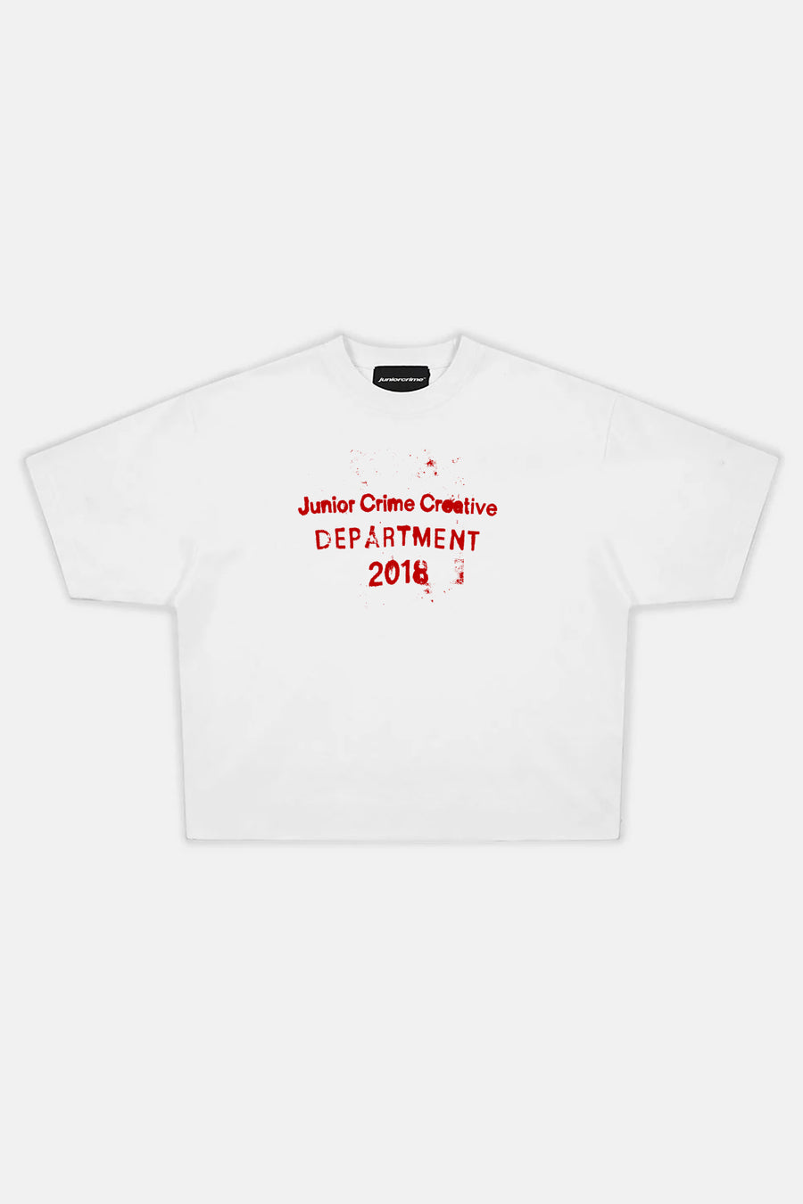 JR Red Creative Baskılı Beyaz Boxy Fit Tshirt