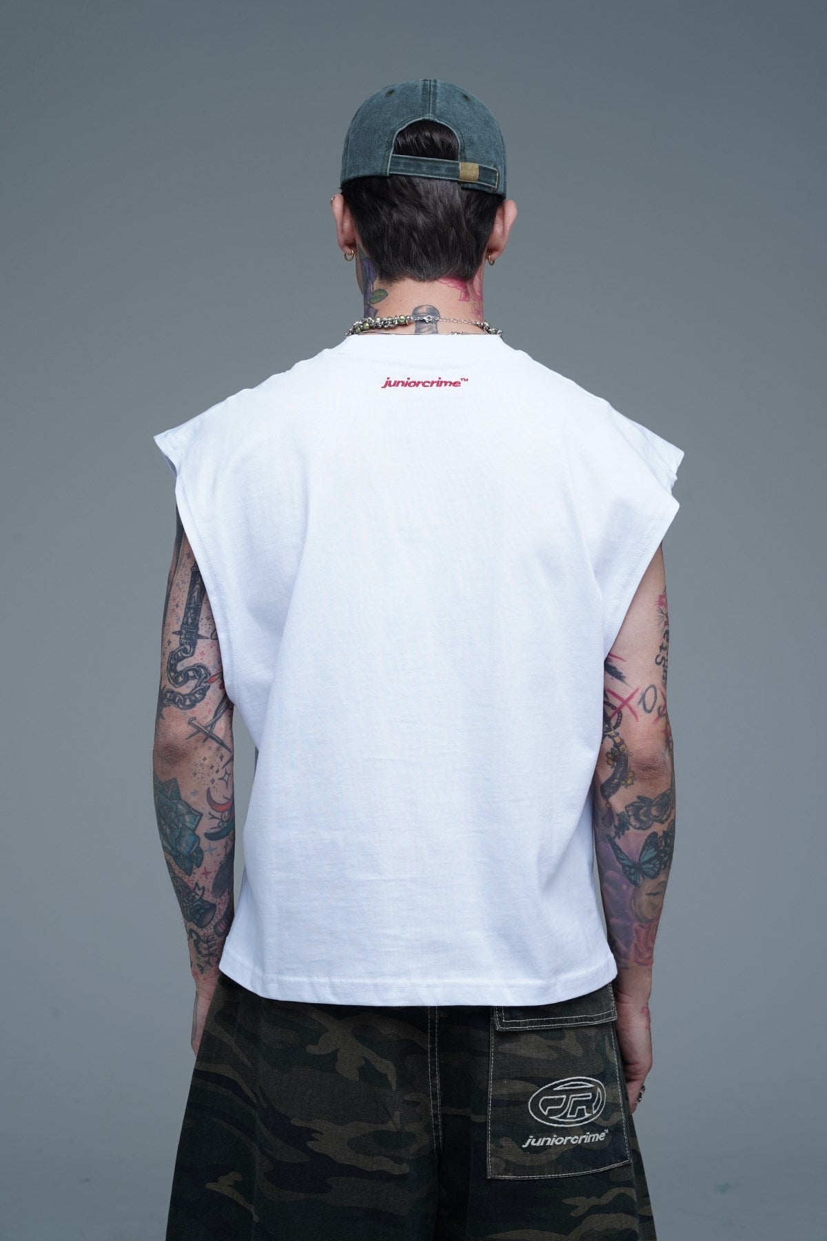 JR Boxy Fit Kolsuz Beyaz Oversize Tshirt
