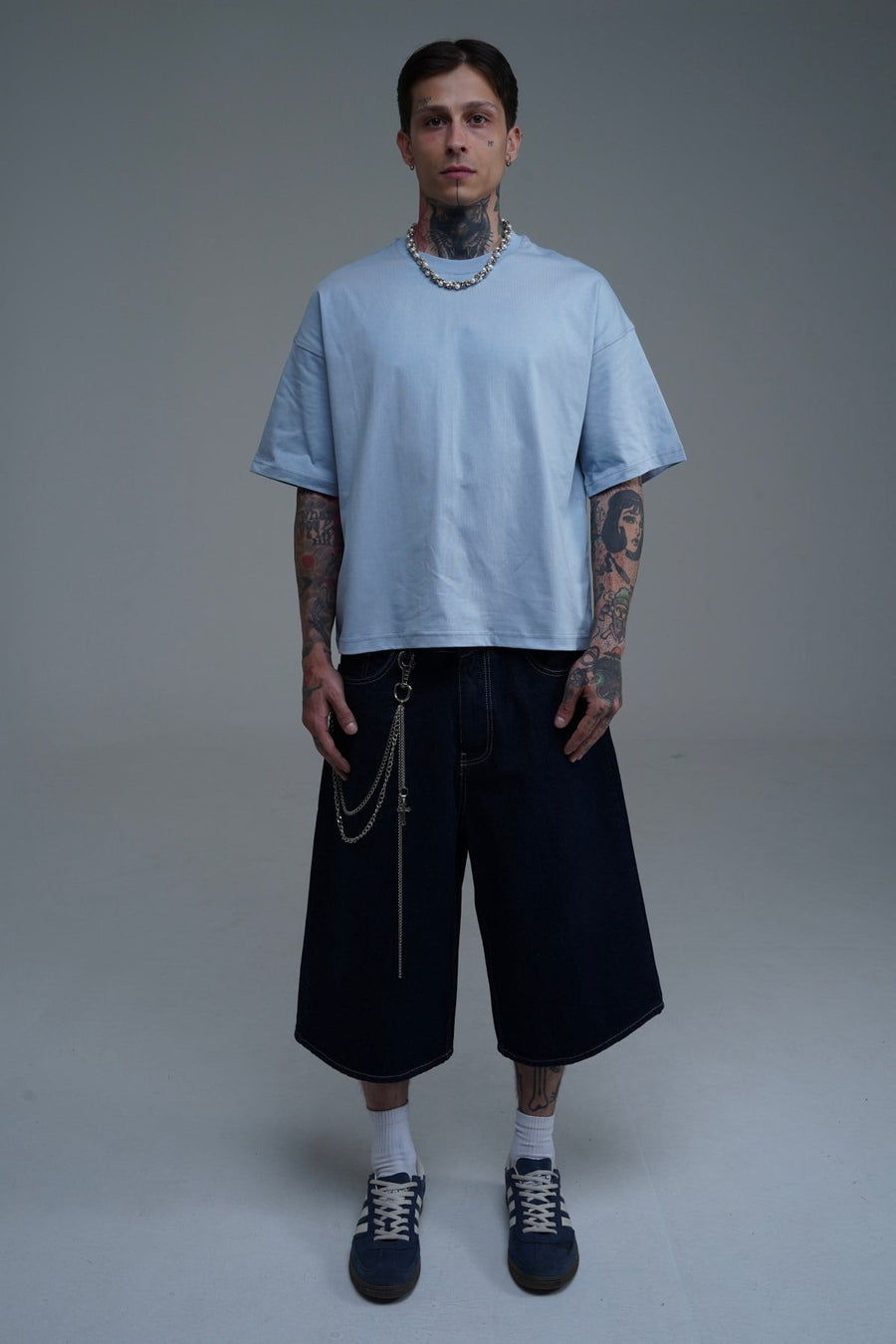 JR Açık Mavi Boxy Fit Basic Oversize Tshirt