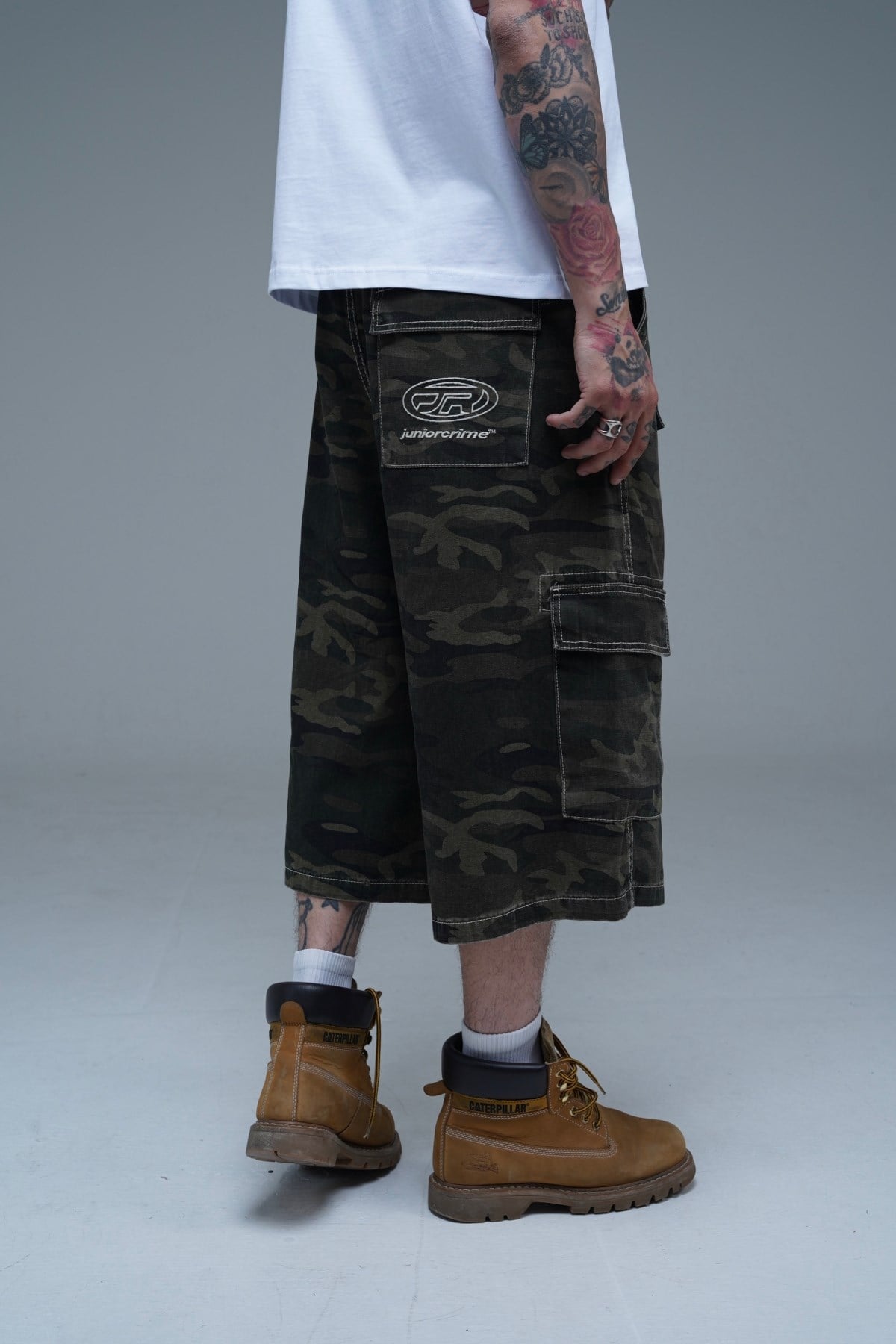 JR Logo Nakışlı Camo Desenli Baggy Şort