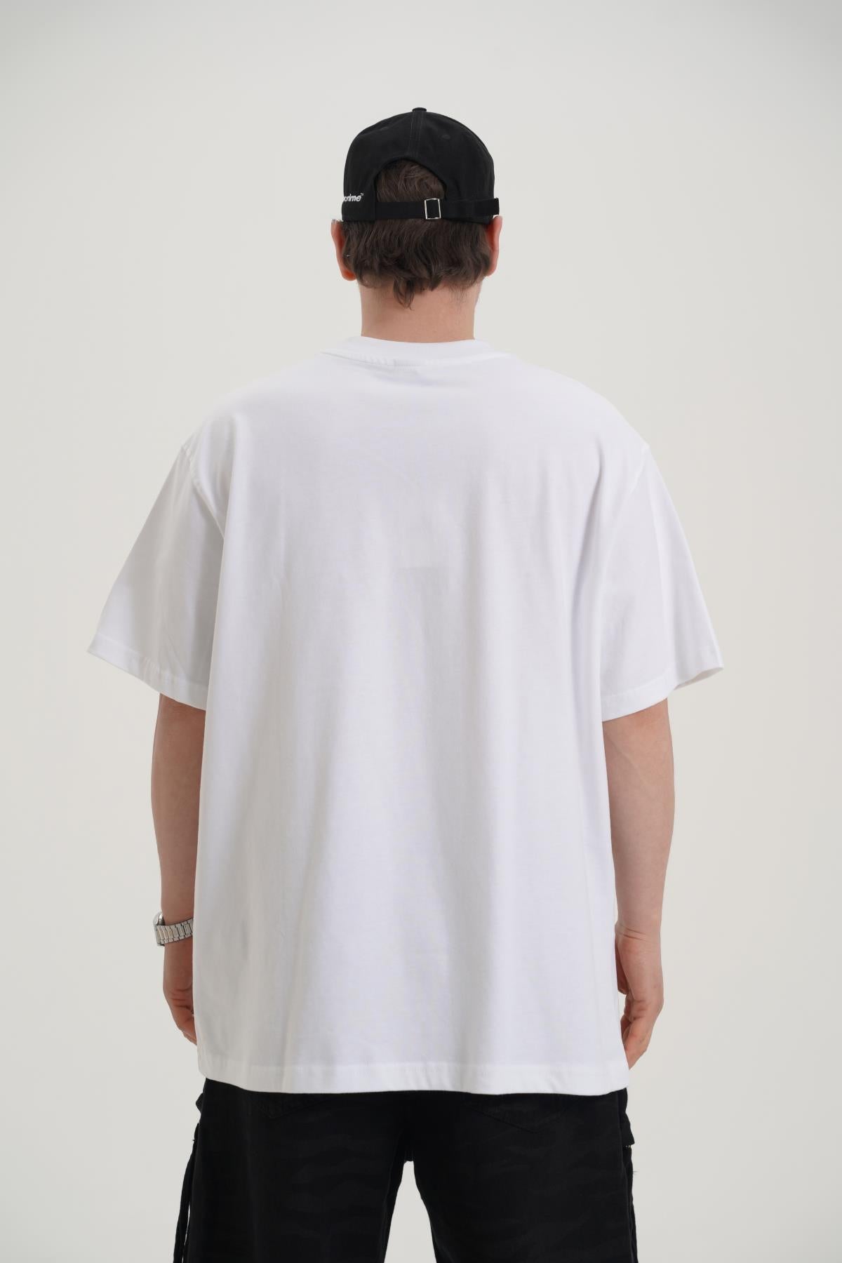 Forever Baskılı Beyaz Oversize Tshirt CT01 MRT26017/1