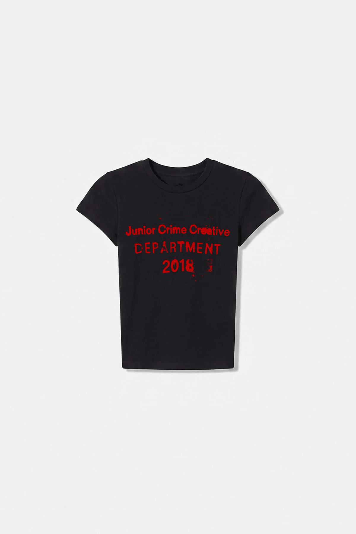 JR Kırmızı Creative Baskılı Siyah Kadın Fit Top