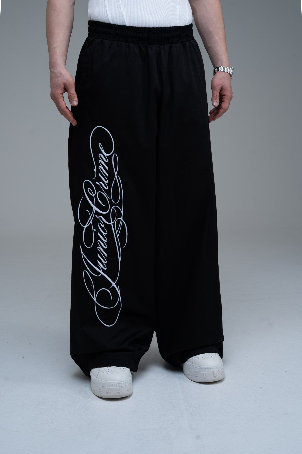 JR Signature Baskılı Gabardin Baggy Pantolon