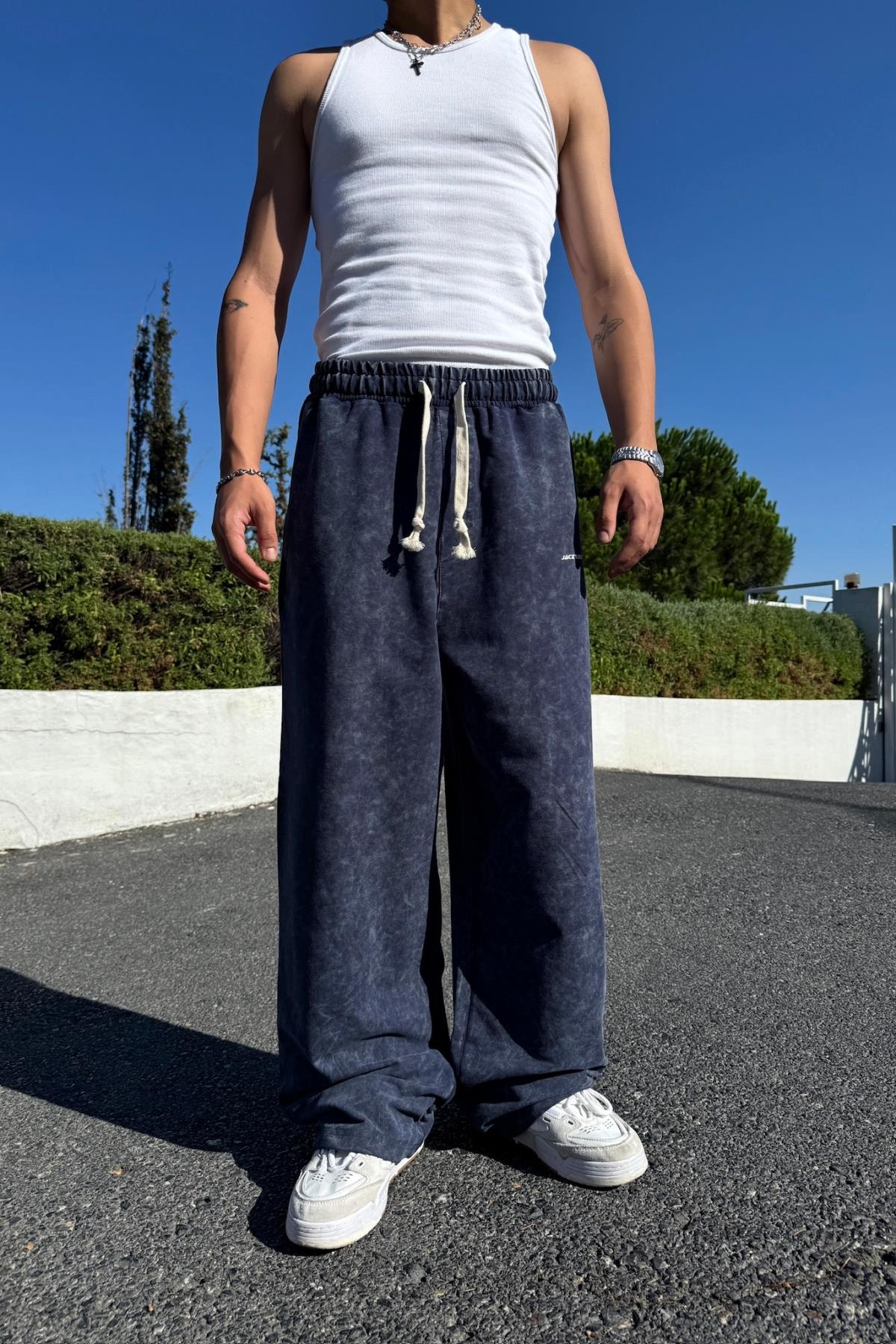 Acid Wash Parlament Mavi Baggy Eşofman JC01 25Y202