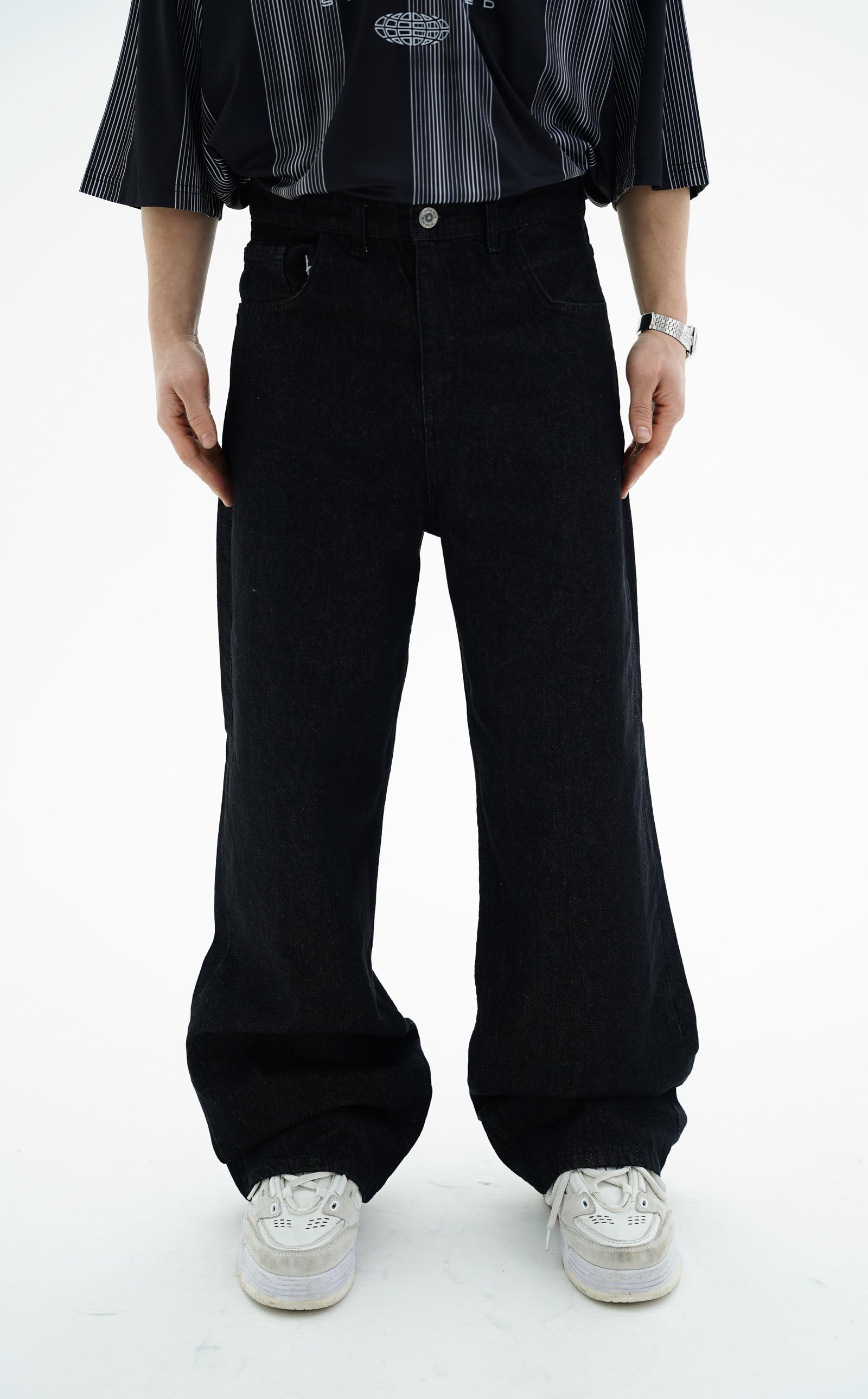 Junior Crime Siyah Melanj Raw Denim Pantolon