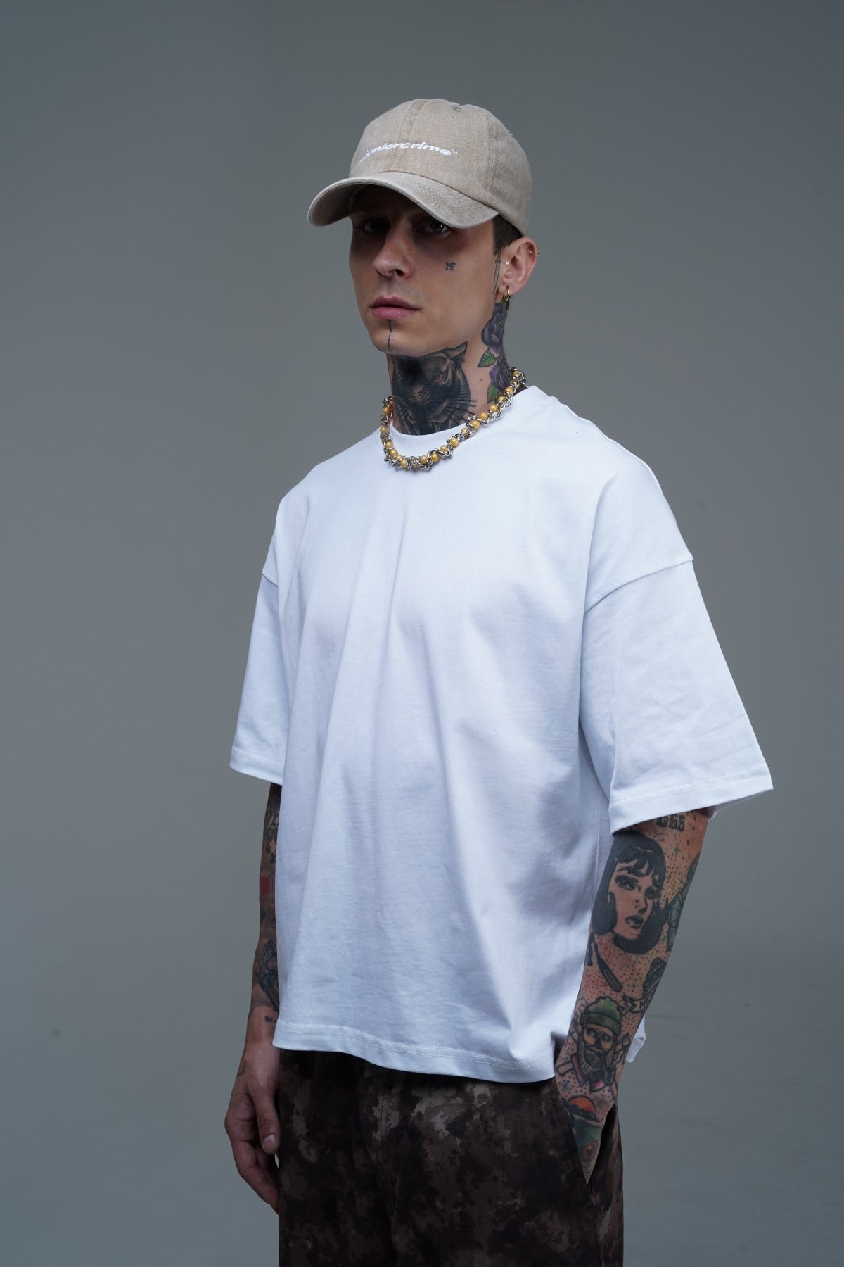 JR Beyaz Boxy Fit Basic Oversize Tshirt