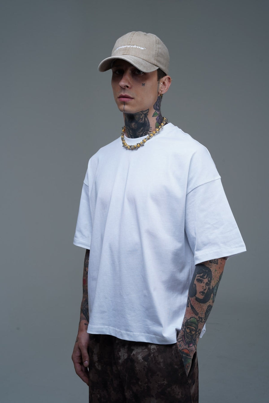 JR Beyaz Boxy Fit Basic Oversize Tshirt