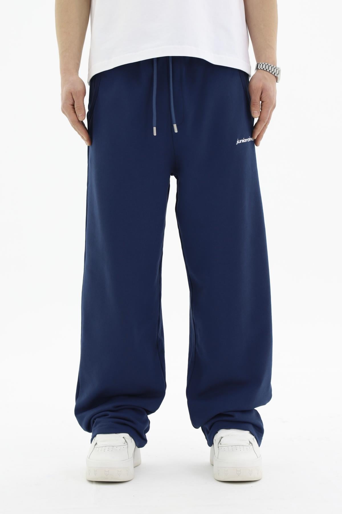 JR Diagonal Kumaş Lacivert Baggy Eşofman