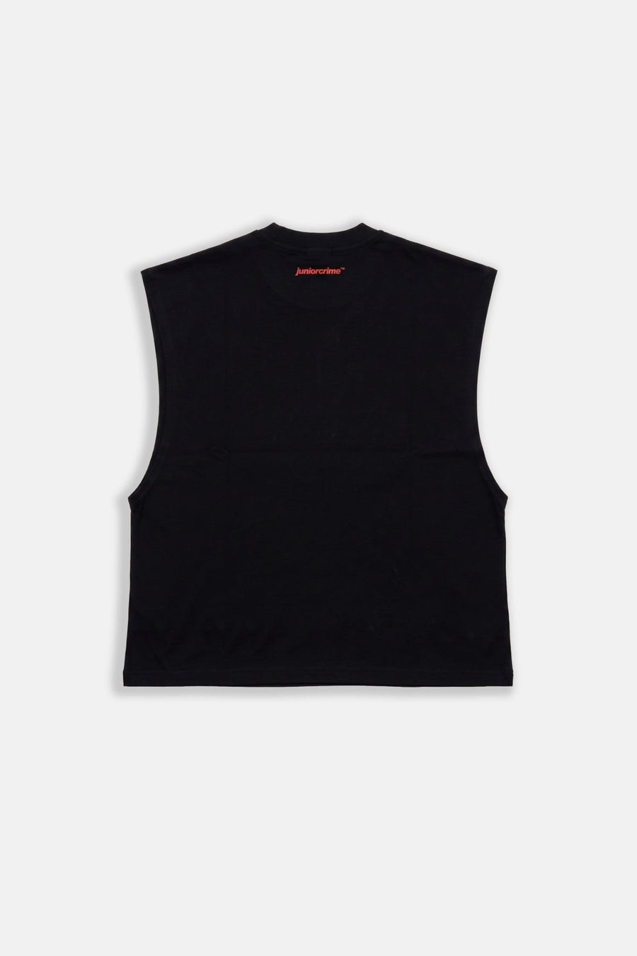 JR Beyaz Signature Baskılı Boxy Fit Kolsuz Siyah Tshirt