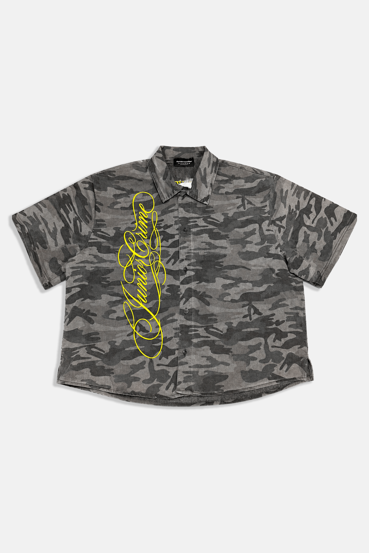 JR Signature Nakışlı Kamuflaj Desen Boxy Fit Gömlek